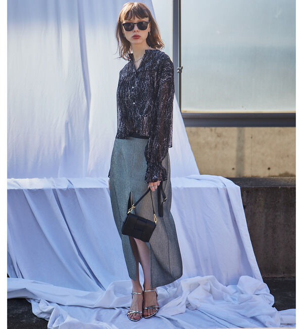 Soffitto「ジオメ柄シフォンボリュームカフタンブラウス」|シャツ・ブラウス|