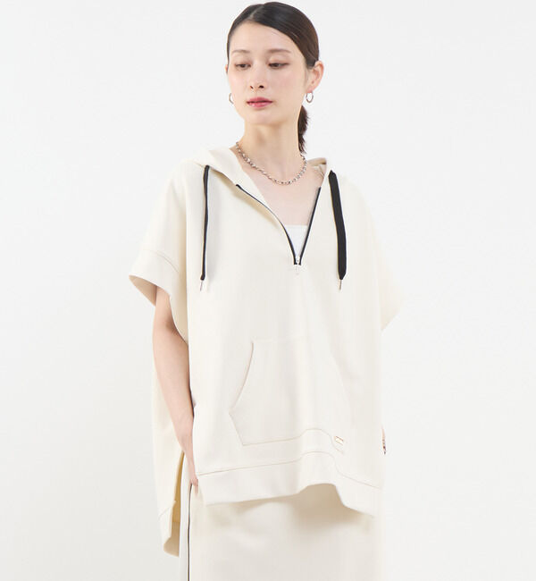 Soffitto「ハーフジップノースリーブパーカー」|パーカー|オフホワイト