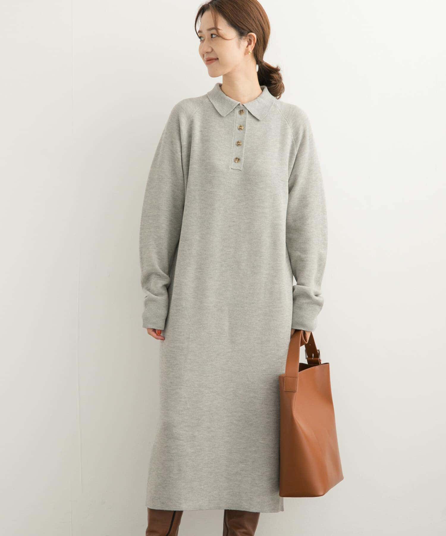 URBAN RESEARCH DOORS「衿付きニットワンピース」|ワンピース|