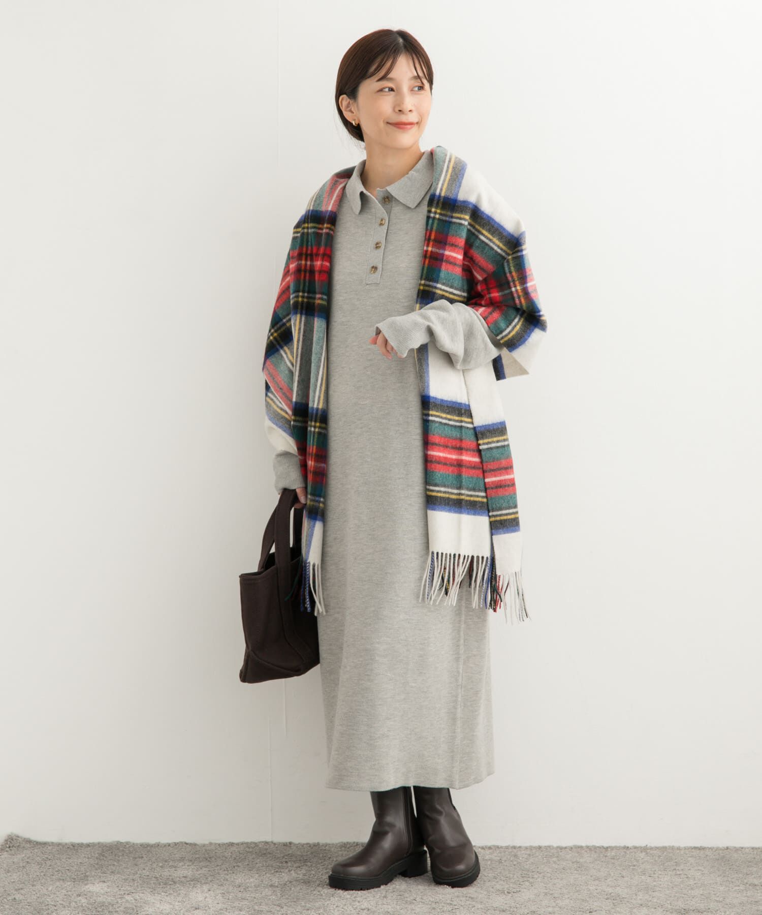 URBAN RESEARCH DOORS「衿付きニットワンピース」|ワンピース|