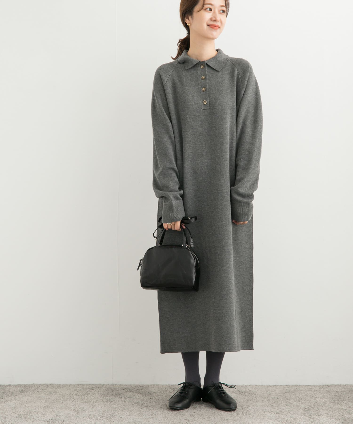 URBAN RESEARCH DOORS「衿付きニットワンピース」|ワンピース|