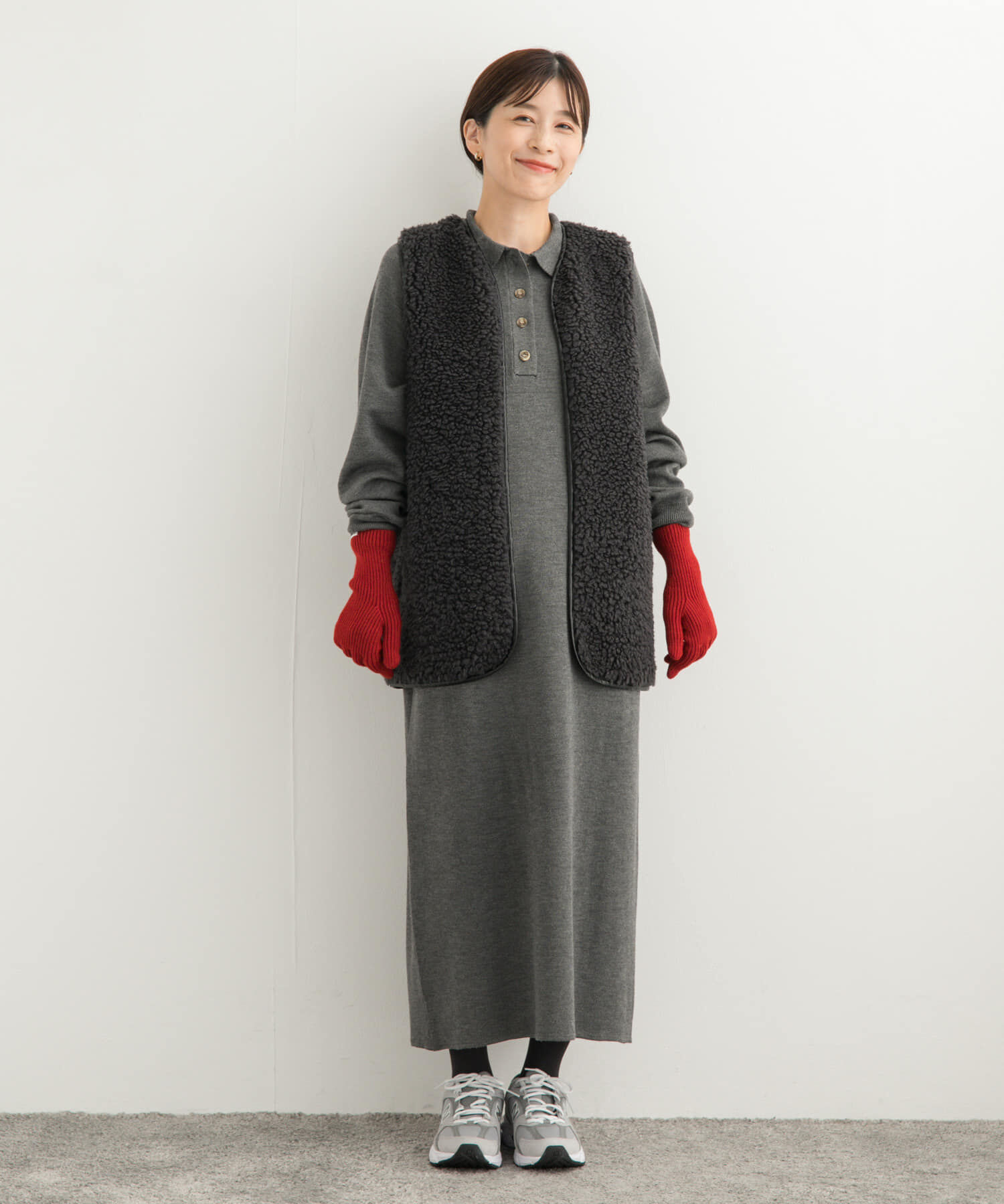 URBAN RESEARCH DOORS「衿付きニットワンピース」|ワンピース|