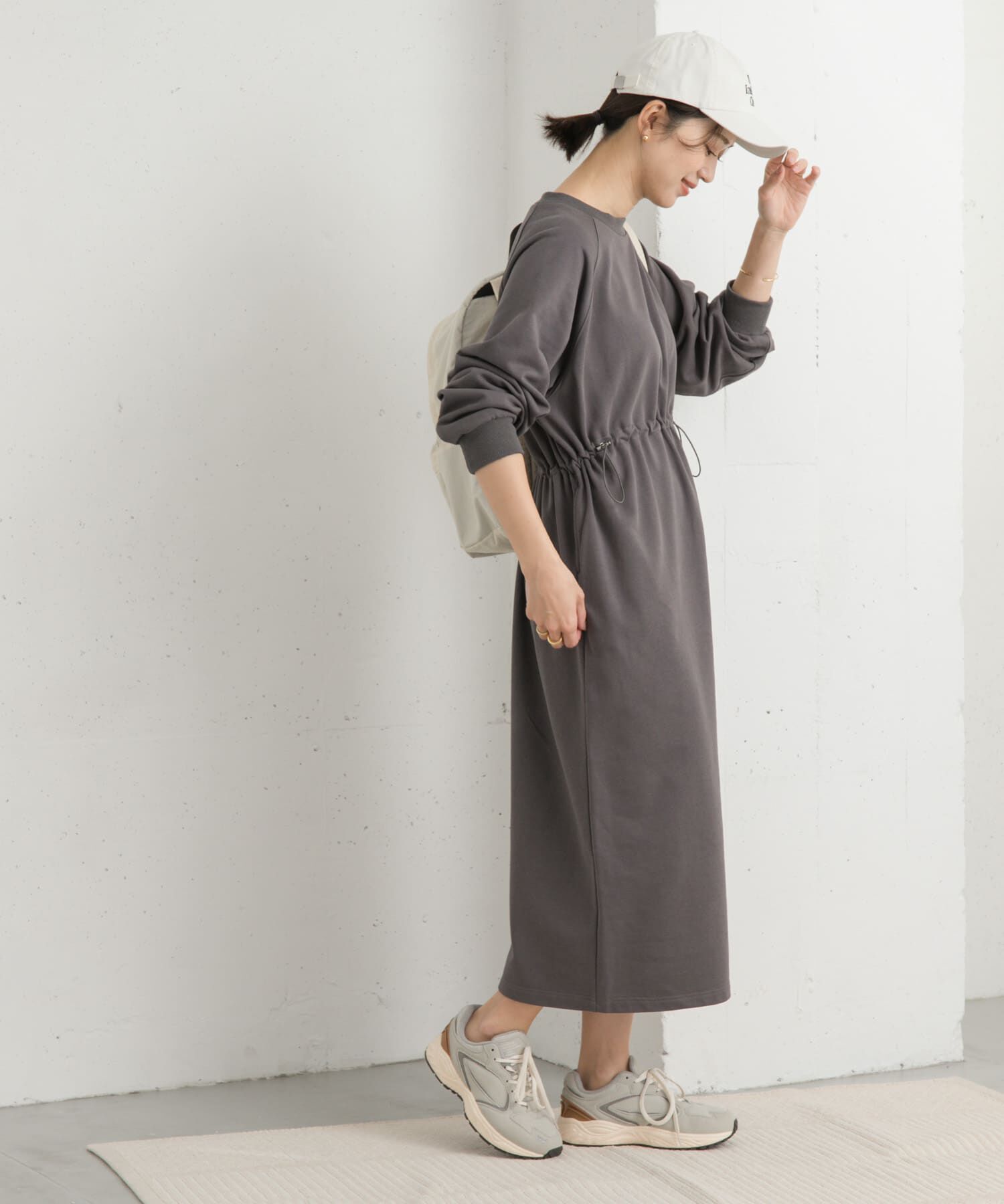 URBAN RESEARCH DOORS「ミニ裏毛ドロストワンピース」|ワンピース|