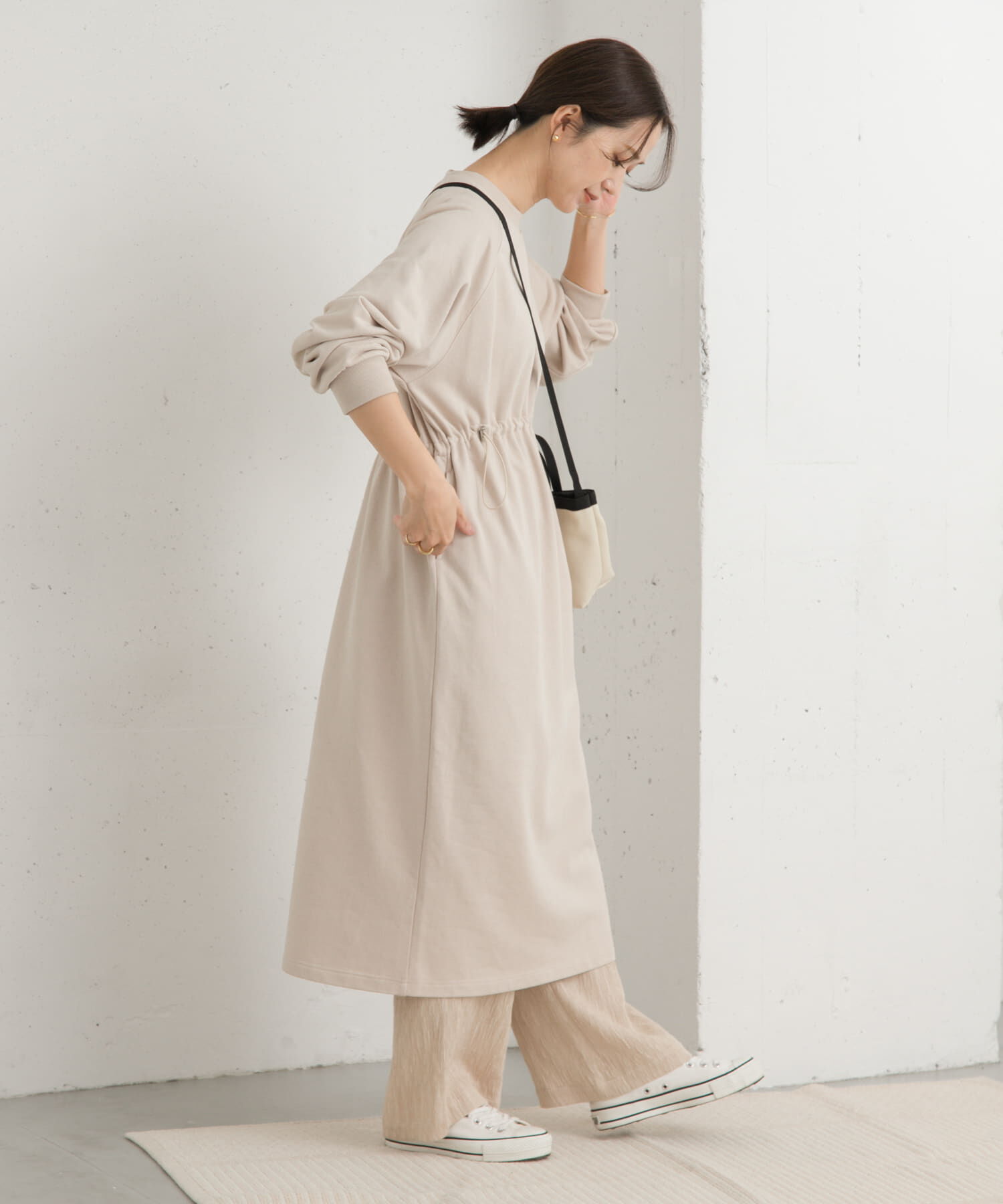 URBAN RESEARCH DOORS「ミニ裏毛ドロストワンピース」|ワンピース|