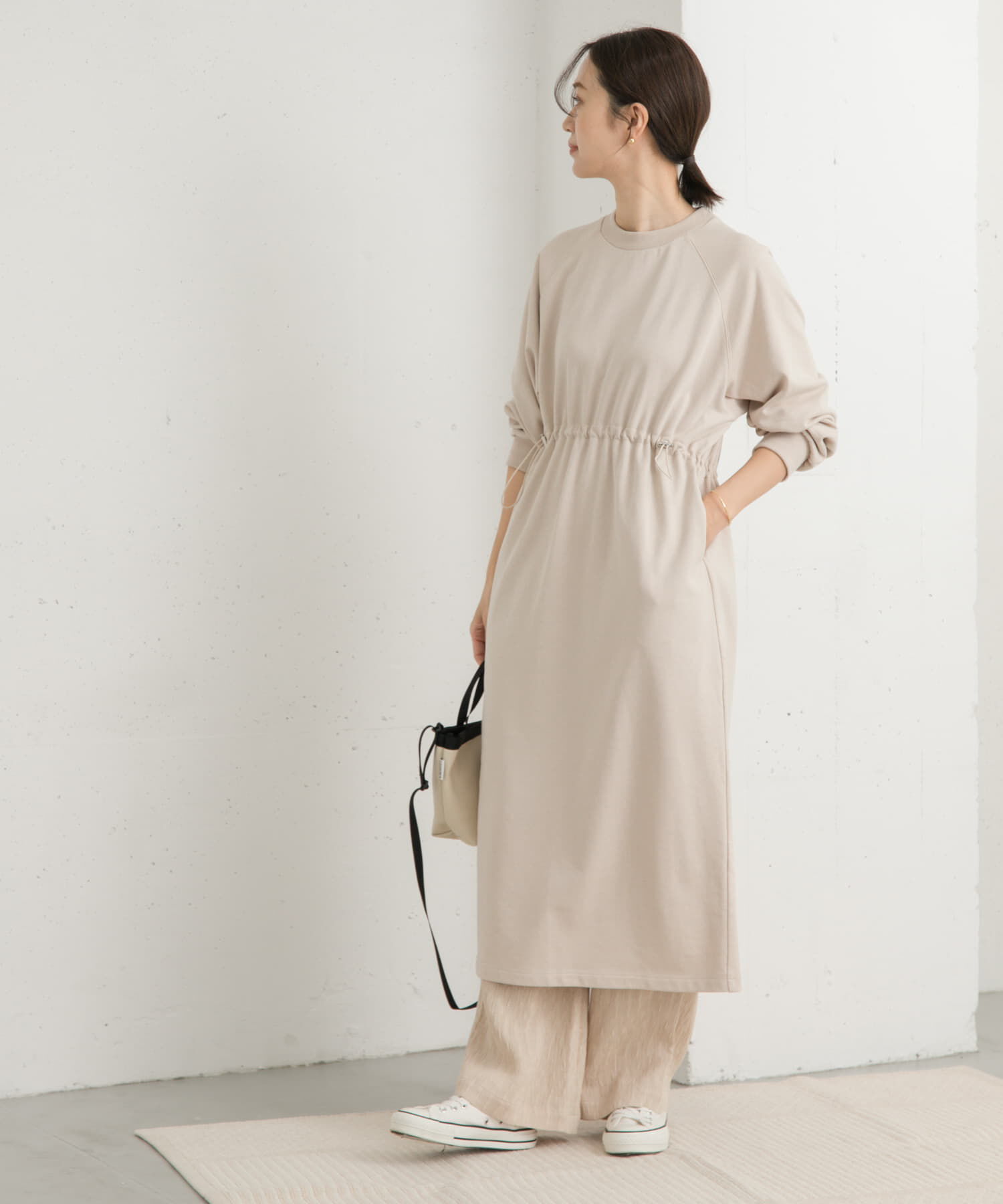 URBAN RESEARCH DOORS「ミニ裏毛ドロストワンピース」|ワンピース|