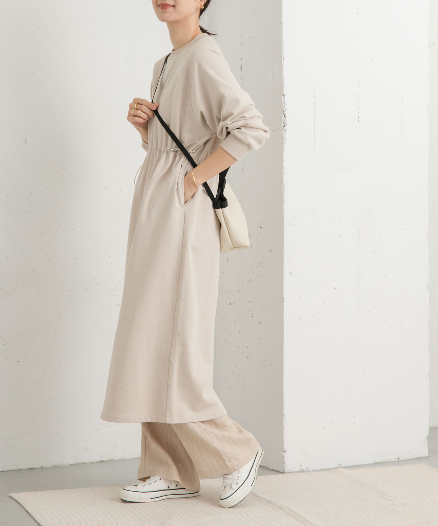 URBAN RESEARCH DOORS「ミニ裏毛ドロストワンピース」|ワンピース|