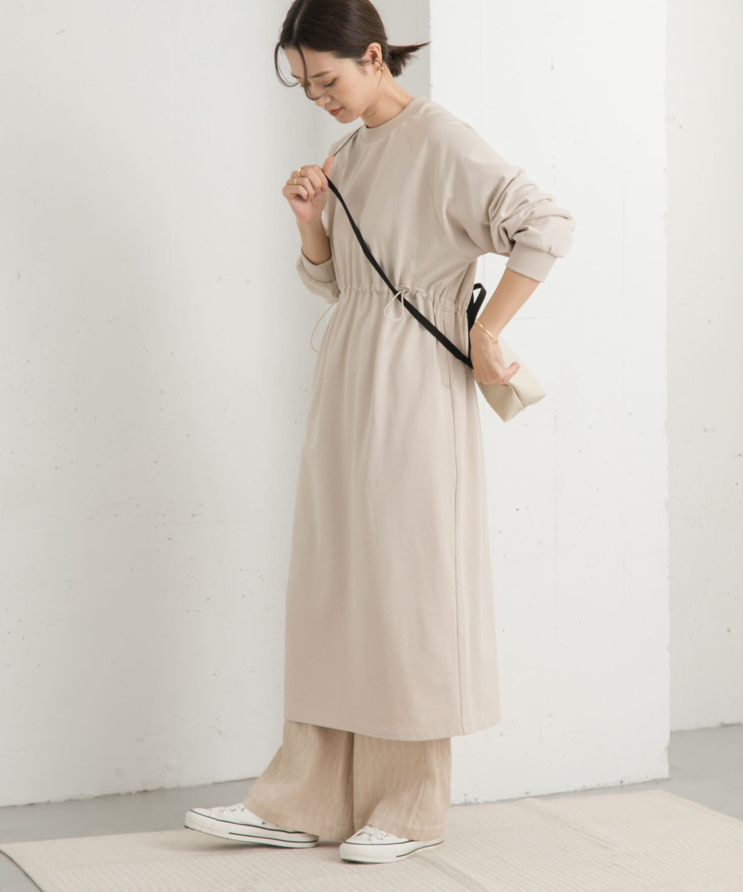 URBAN RESEARCH DOORS「ミニ裏毛ドロストワンピース」|ワンピース|