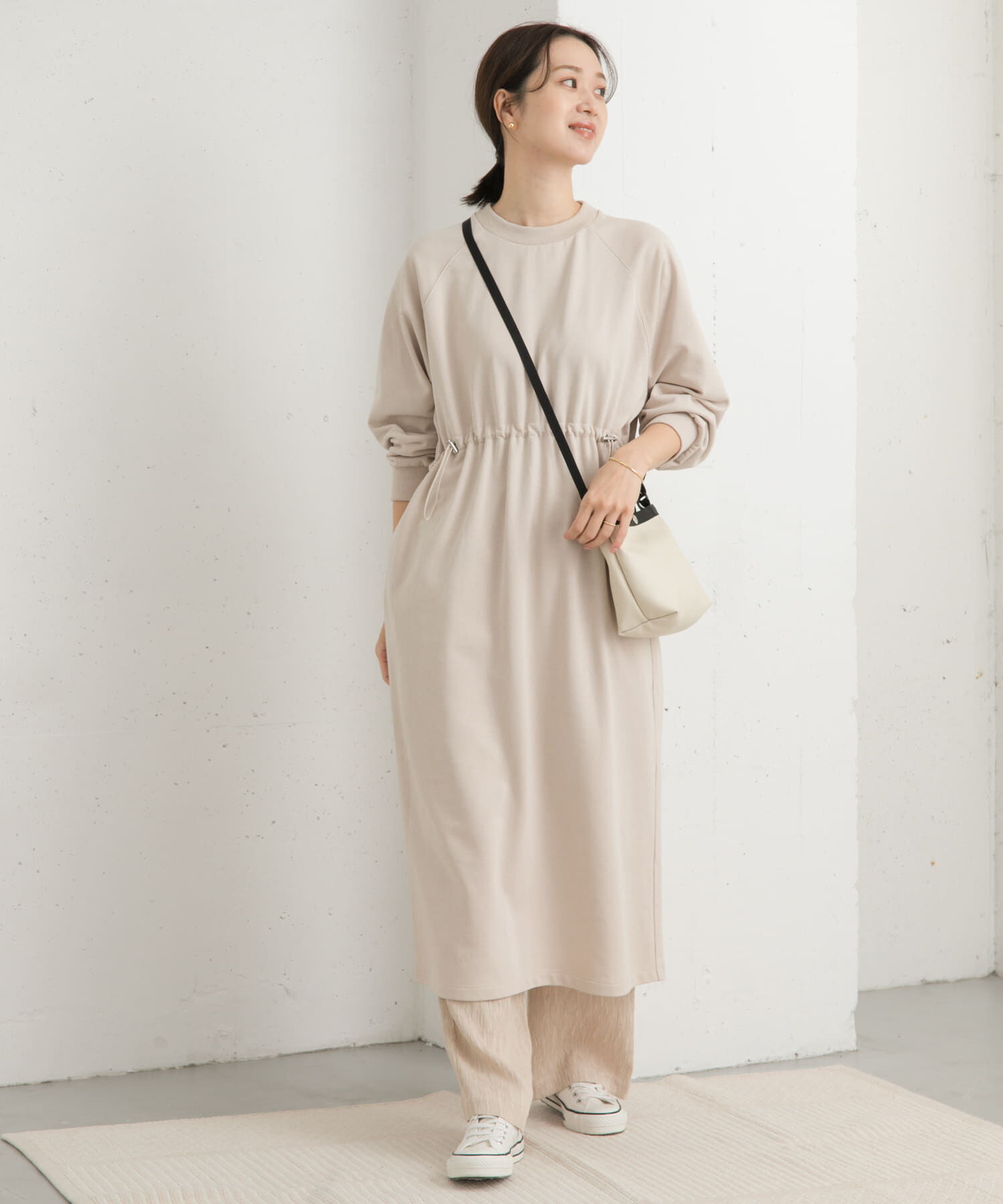 URBAN RESEARCH DOORS「ミニ裏毛ドロストワンピース」|ワンピース|