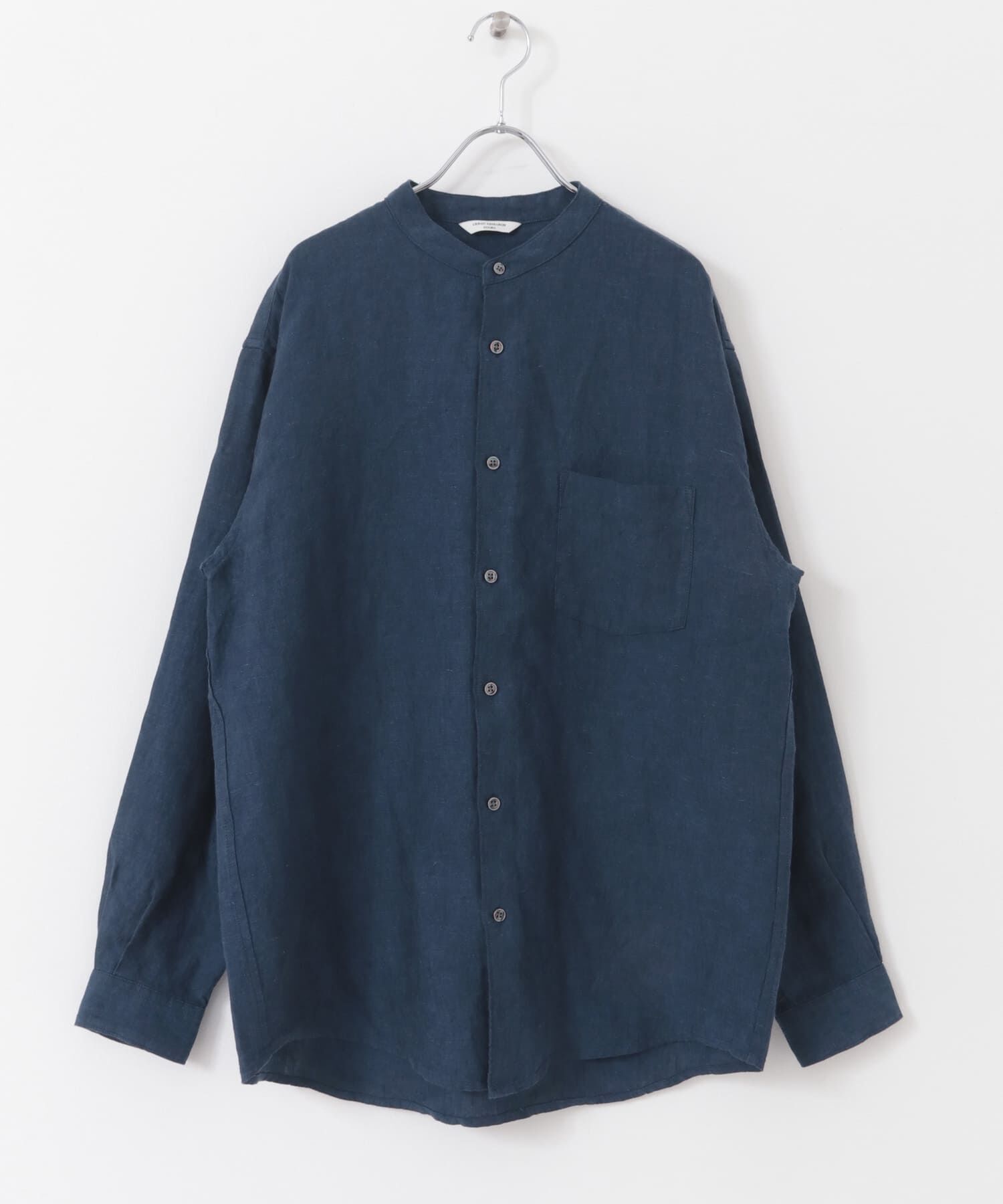 URBAN RESEARCH DOORS「『XLサイズ/WEB限定』シルケットリネンバンドカラーロングスリーブシャツ」|シャツ・ブラウス|