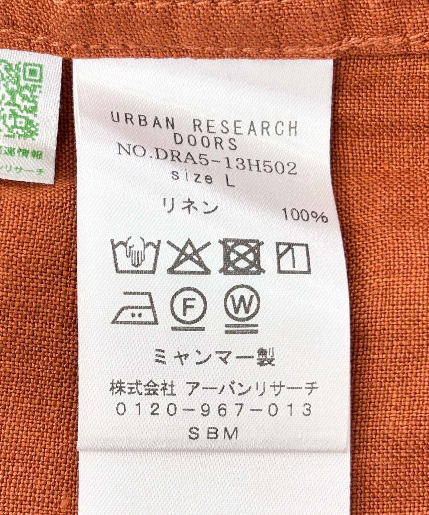 URBAN RESEARCH DOORS「『XLサイズ/WEB限定』シルケットリネンバンドカラーロングスリーブシャツ」|シャツ・ブラウス|
