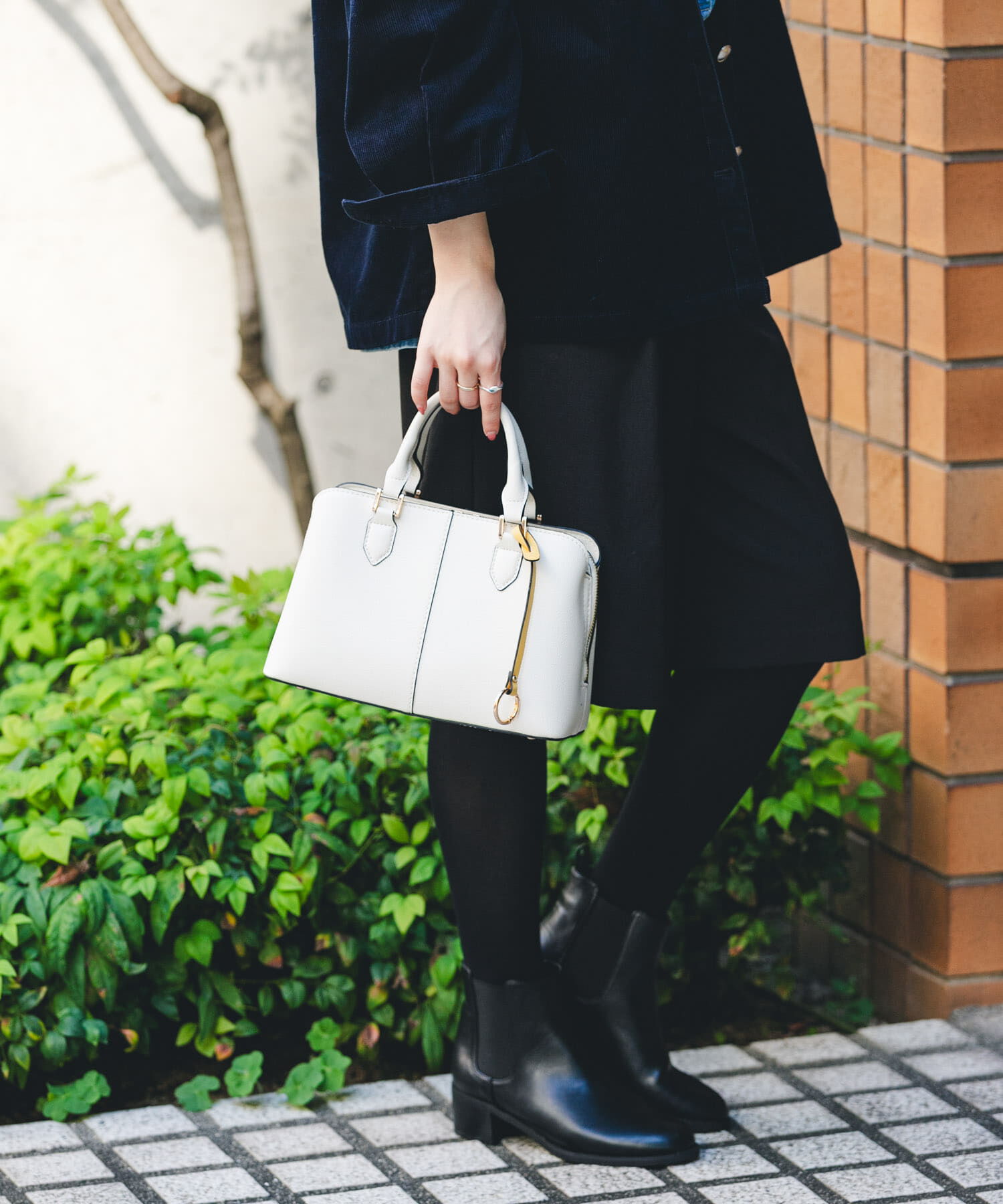 RODE SKO「センターステッチハンドバッグ」|ハンドバッグ|ホワイト系その他