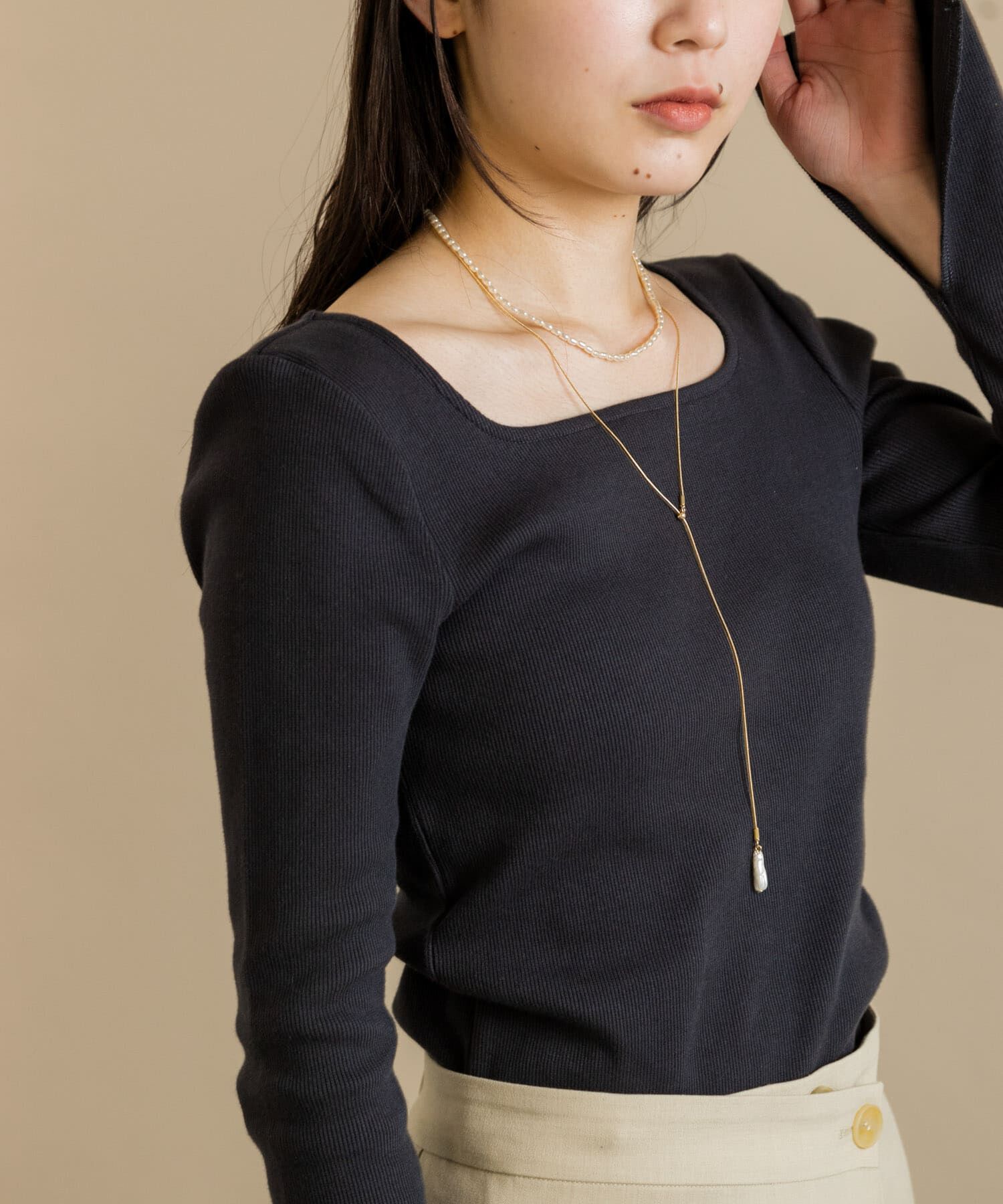 SMELLY「パールスネークチェーン2セットネックレス」|ネックレス|