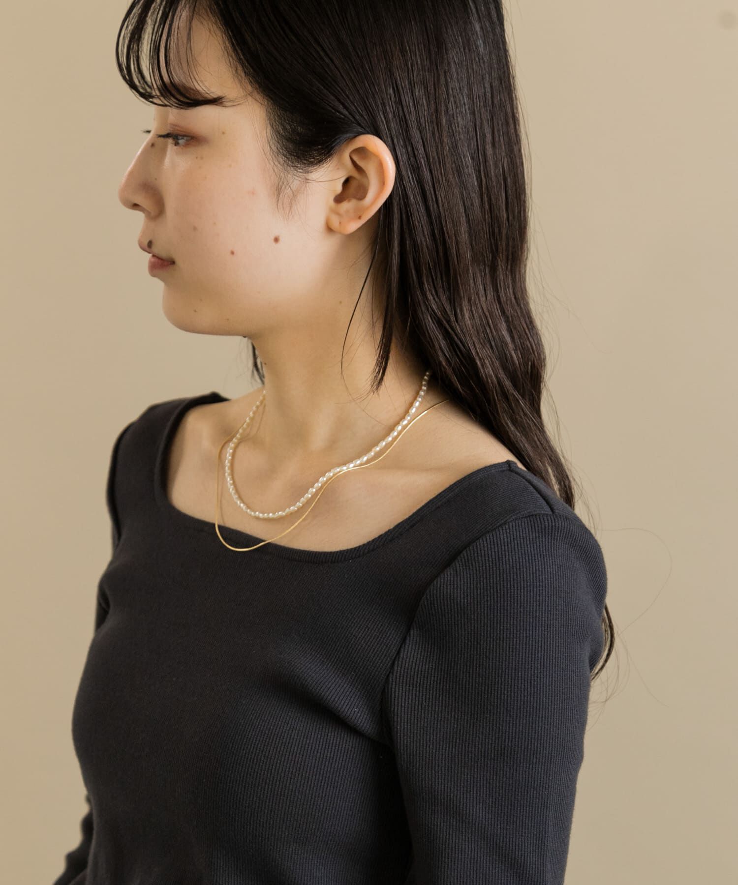 SMELLY「パールスネークチェーン2セットネックレス」|ネックレス|