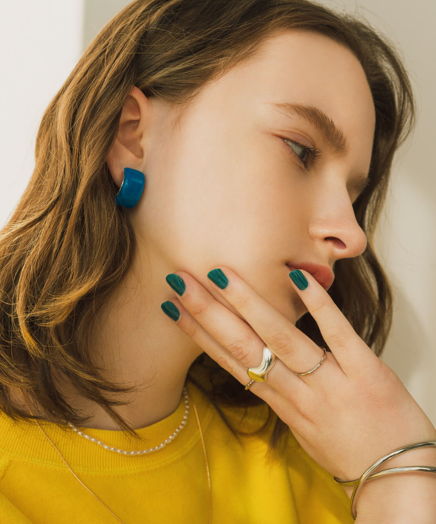 SMELLY「パールスネークチェーン2セットネックレス」|ネックレス|