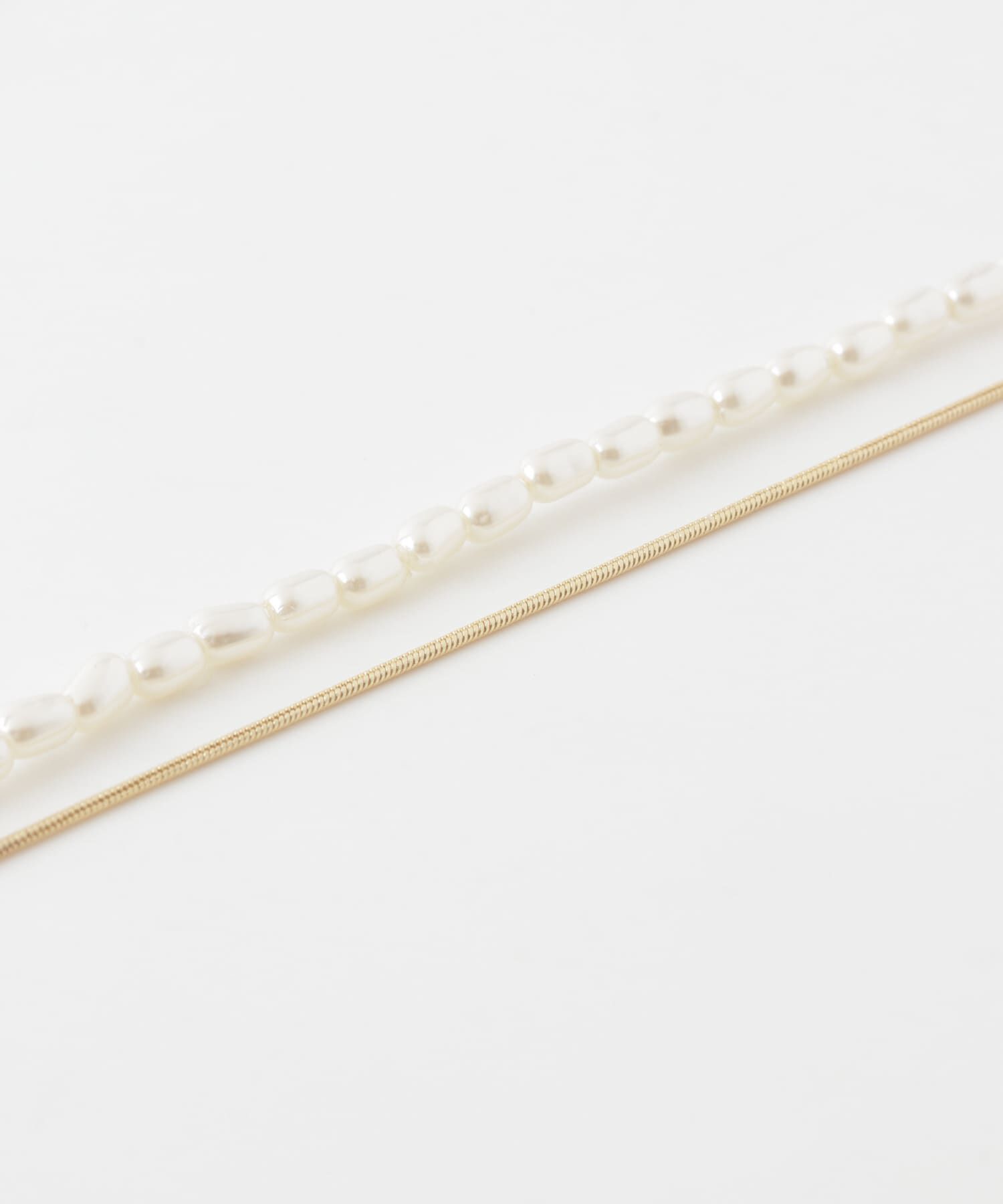 SMELLY「パールスネークチェーン2セットネックレス」|ネックレス|