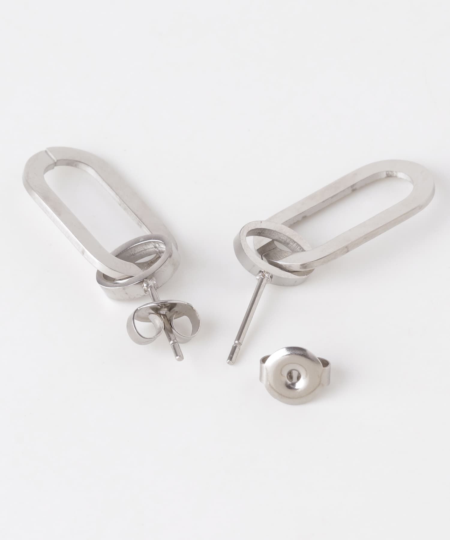 SMELLY「ステンレスダブルオーバルピアス」|ピアス|