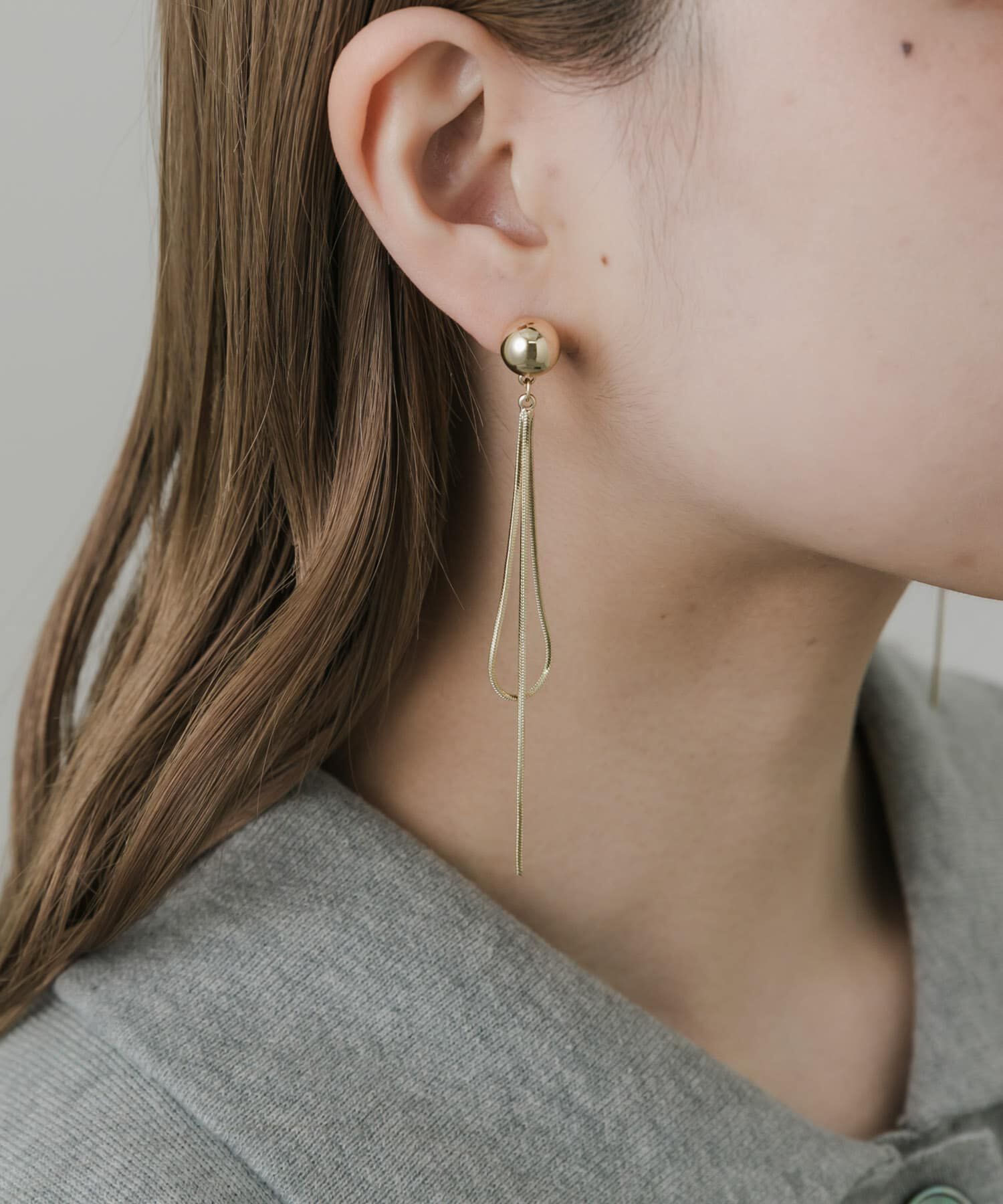 SMELLY「ボールチェーンフープピアス」|ピアス|