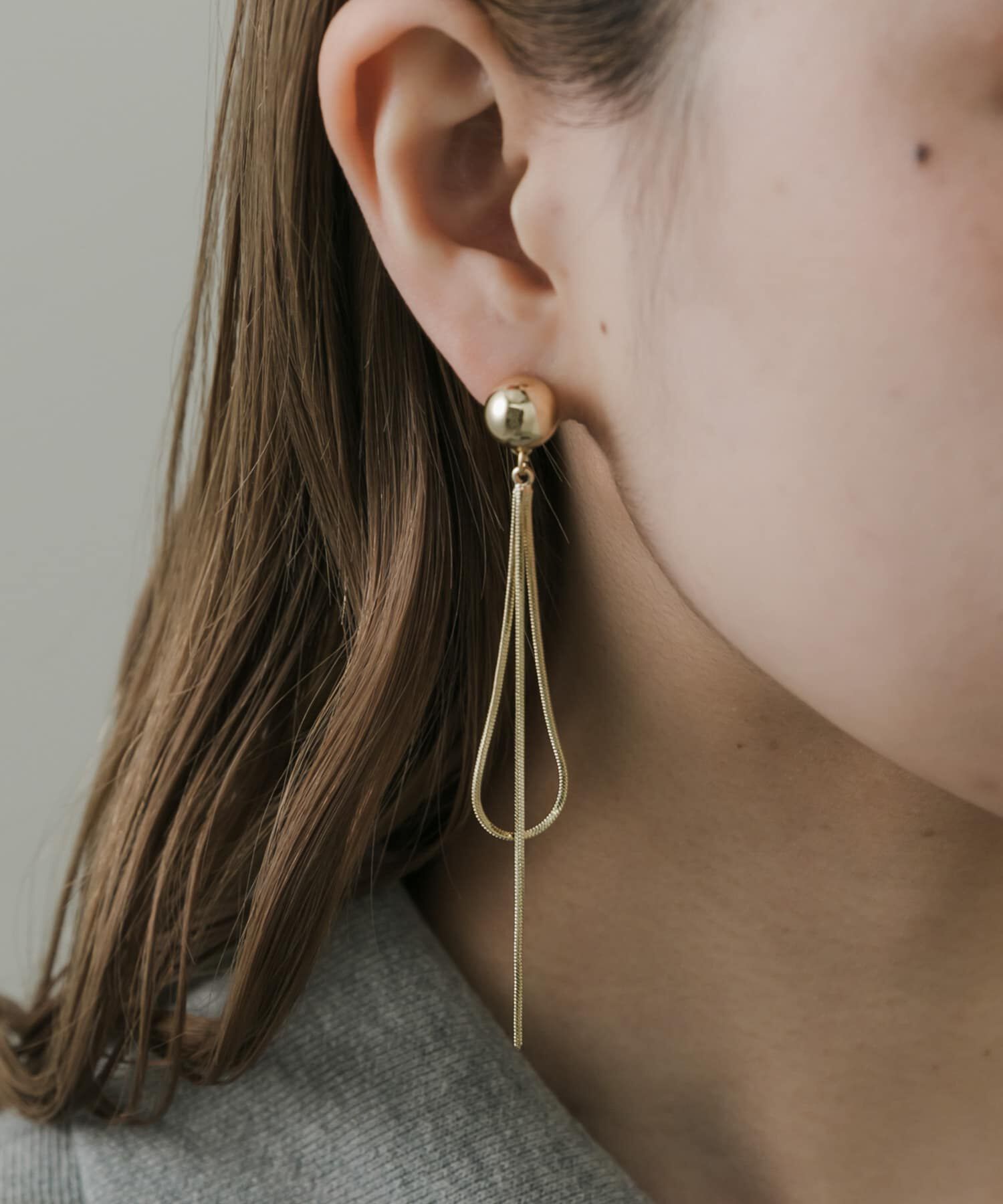 SMELLY「ボールチェーンフープピアス」|ピアス|