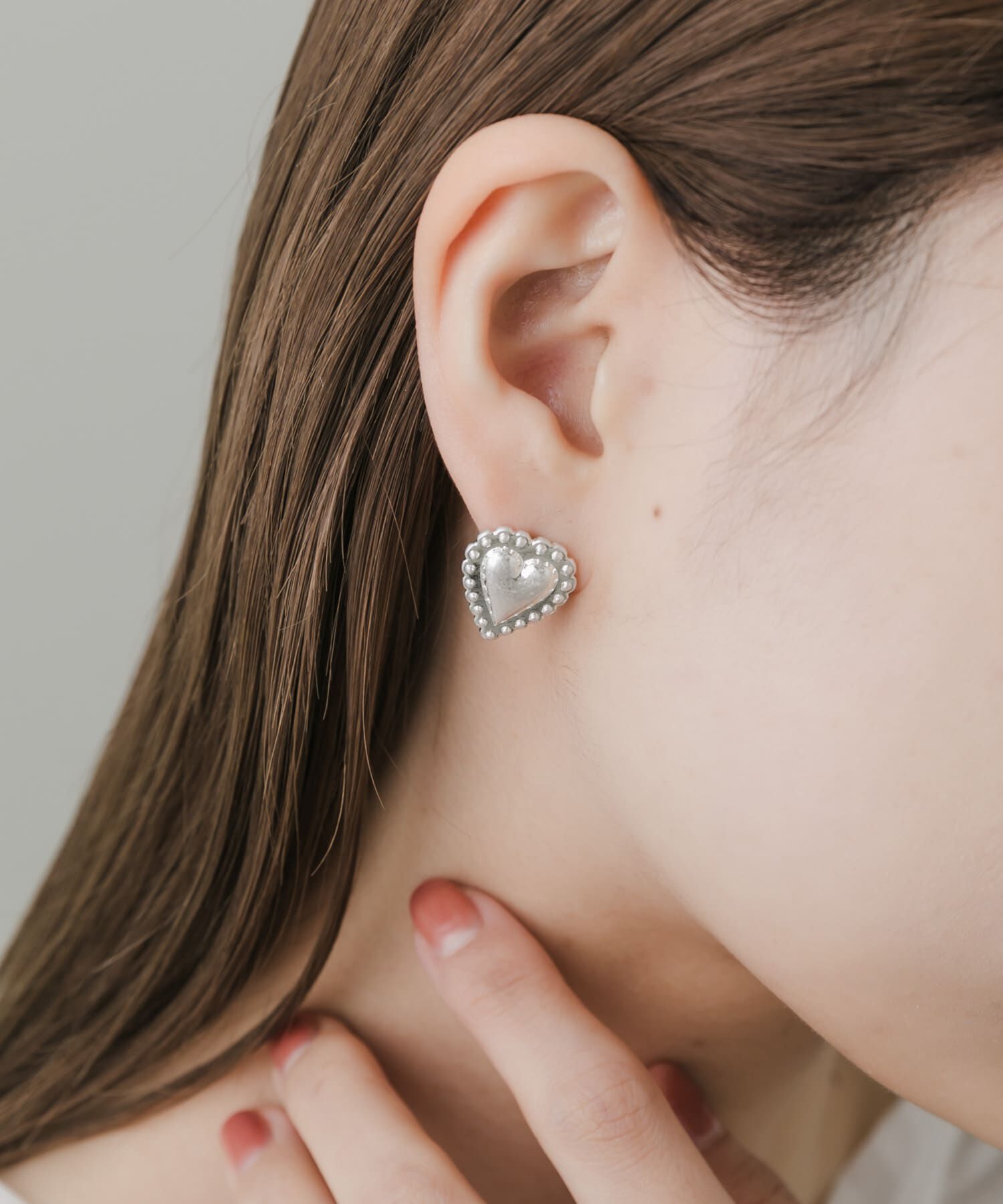 SMELLY「マットメタルハートピアス」|ピアス|