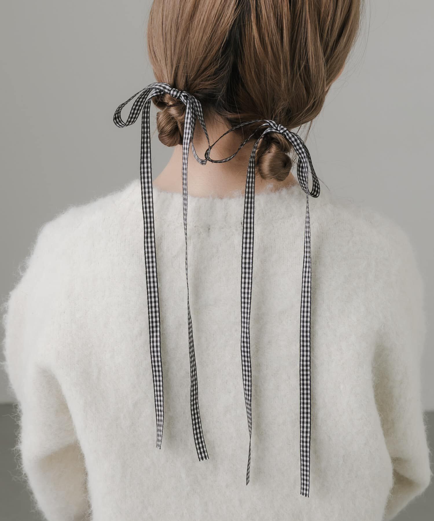 SMELLY「ギンガムチェックリボン2セットヘアカフ」|その他|ブラック