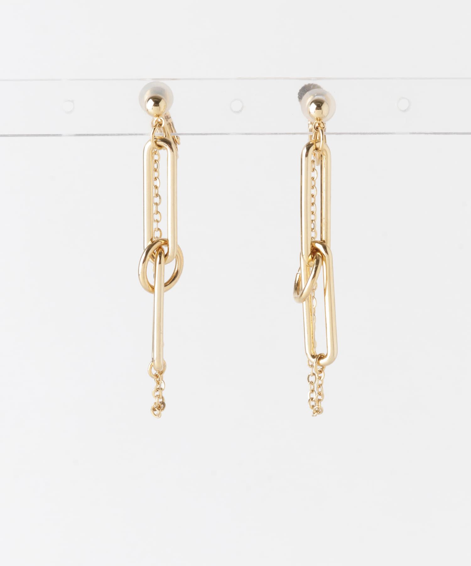 SMELLY「メタルオーバルチェーンコンビイヤリング」|イヤリング|