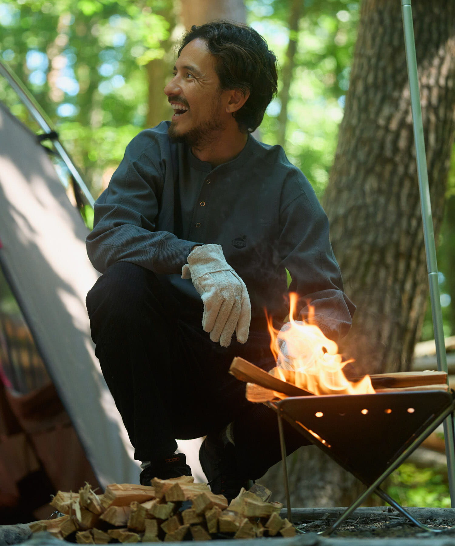 Sonny Label 「OOPS　サーマルヘンリーネックプルオーバー」|Tシャツ・カットソー|チャコールグレー