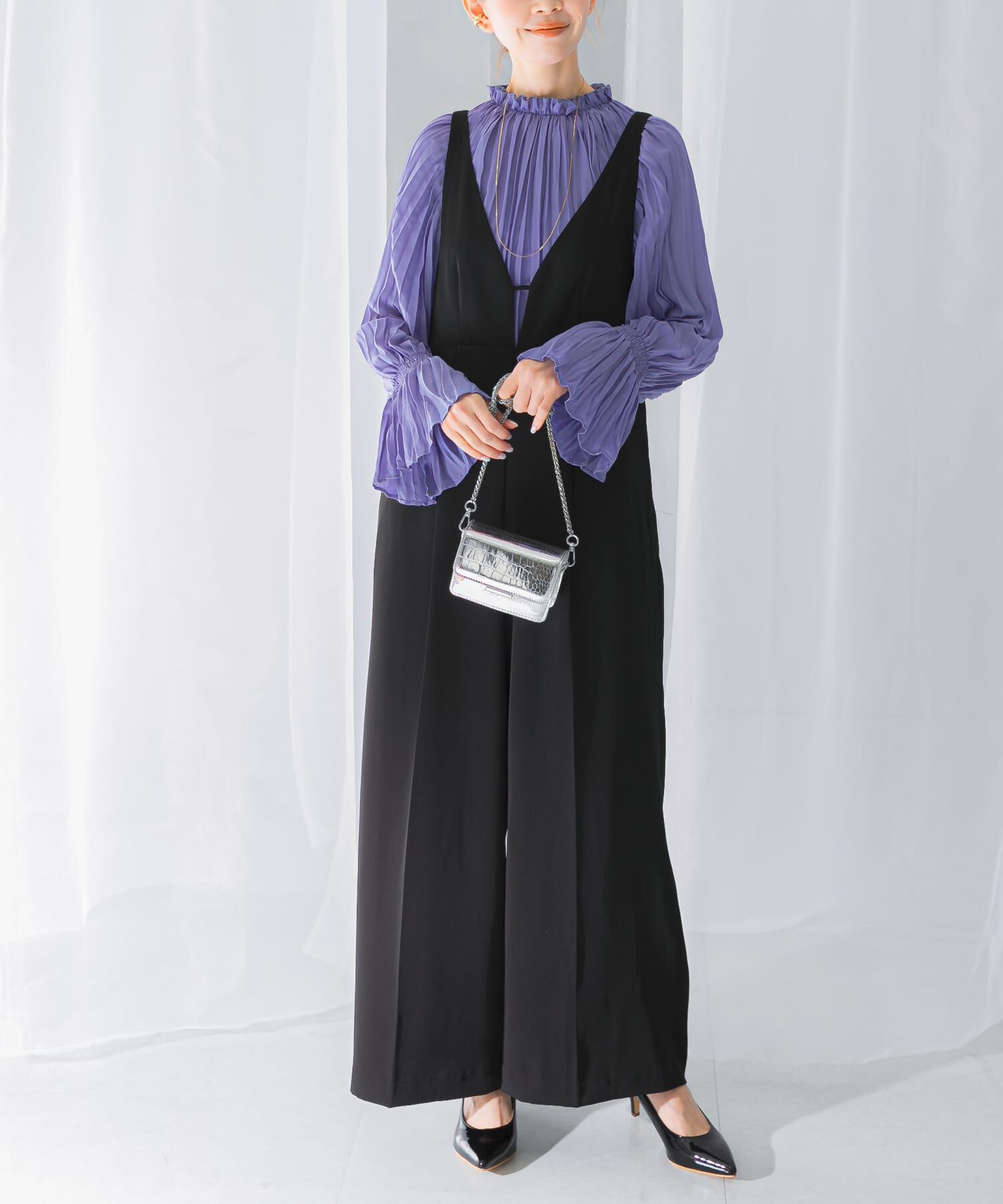 URBAN RESEARCH ROSSO「ワイドパンツデザインオールインワン」|スカート|