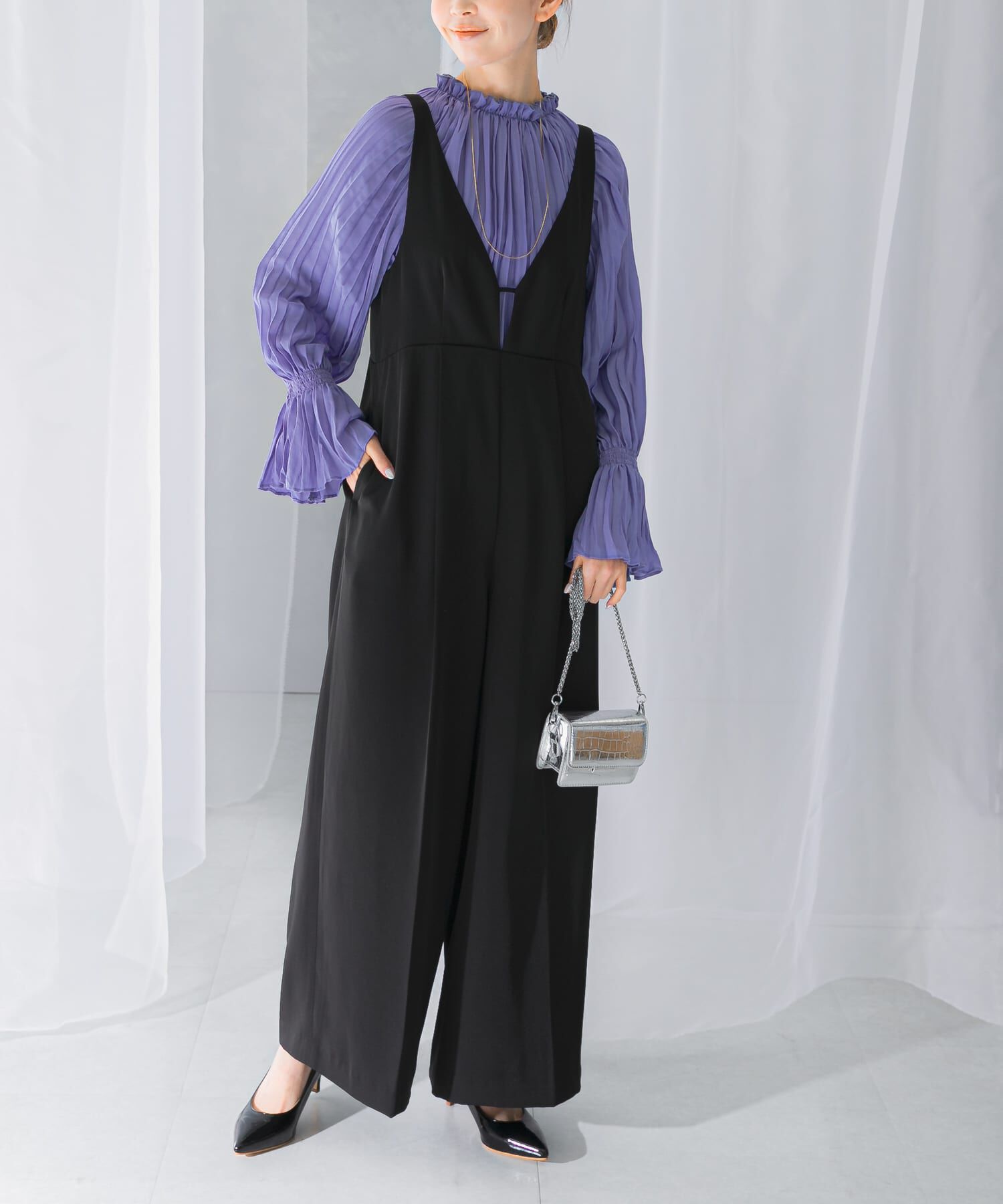 URBAN RESEARCH ROSSO「ワイドパンツデザインオールインワン」|スカート|