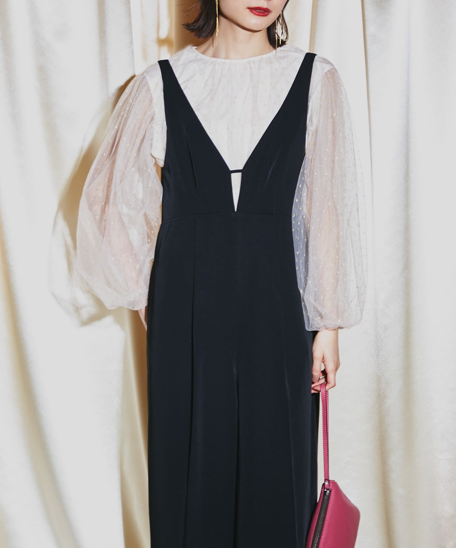 URBAN RESEARCH ROSSO「ワイドパンツデザインオールインワン」|スカート|