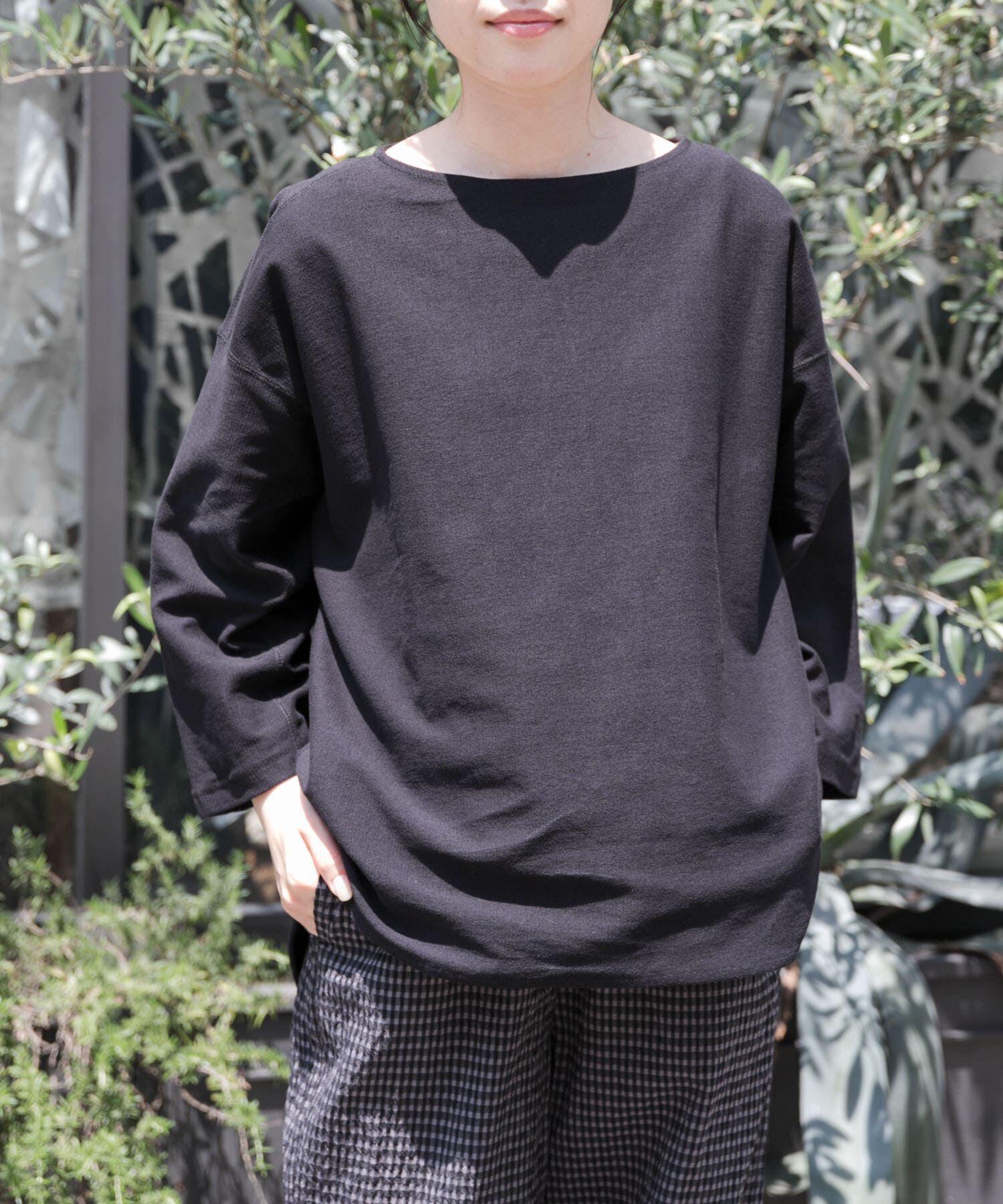 URBAN RESEARCH DOORS「FORK&SPOON　ジャガードプルオーバー」|Tシャツ・カットソー|ブラック