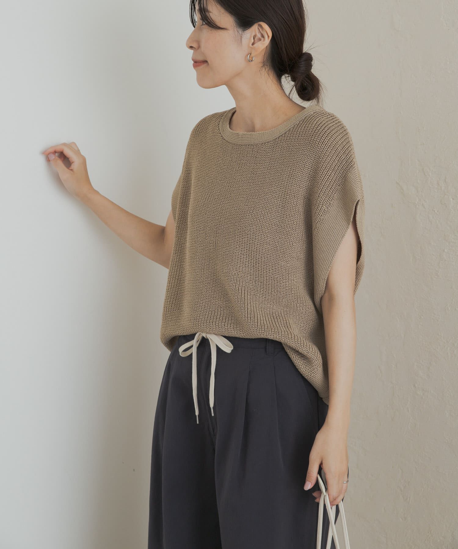 URBAN RESEARCH DOORS「リネンライクニットプルオーバー」|ニット・セーター|