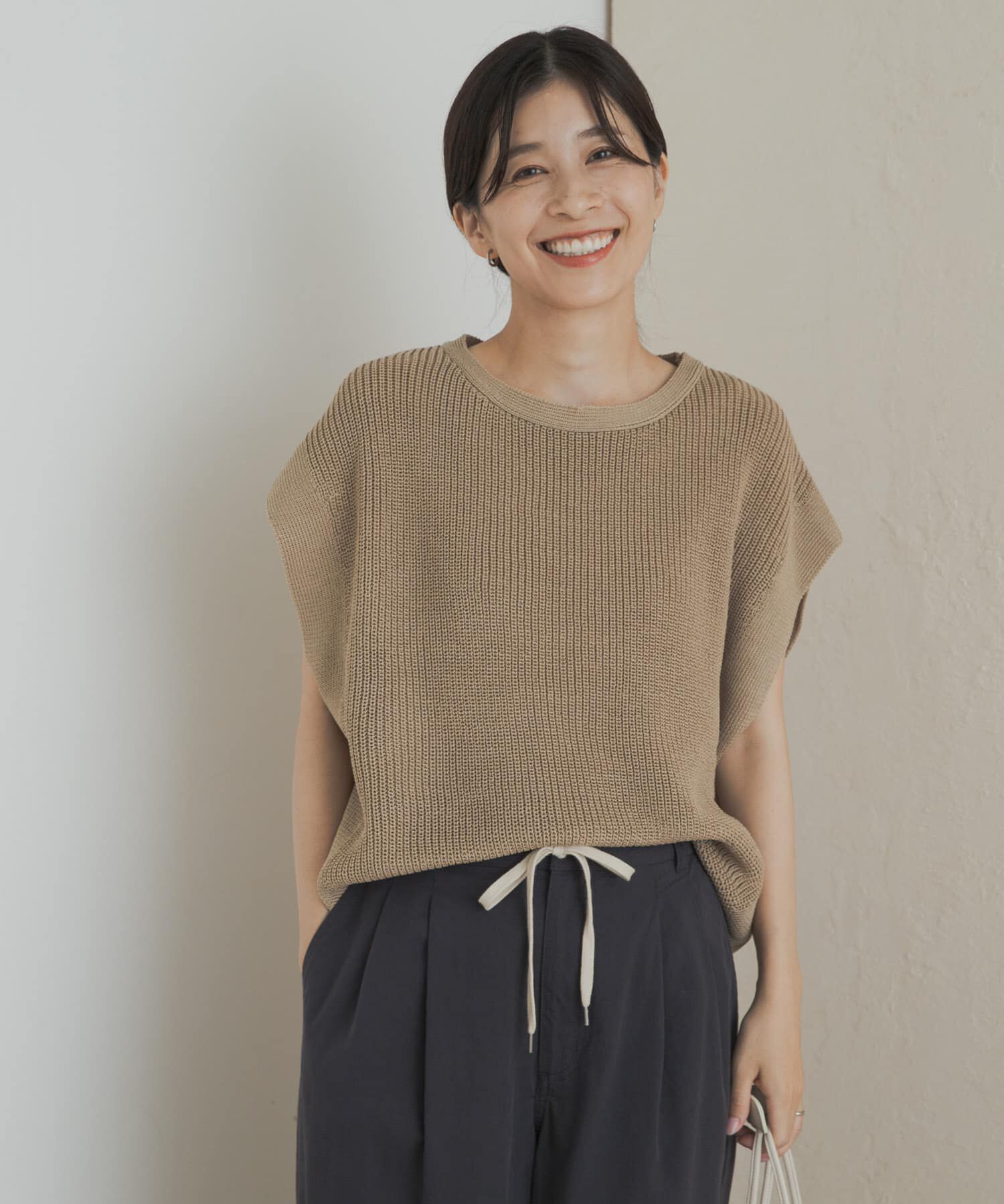 URBAN RESEARCH DOORS「リネンライクニットプルオーバー」|ニット・セーター|