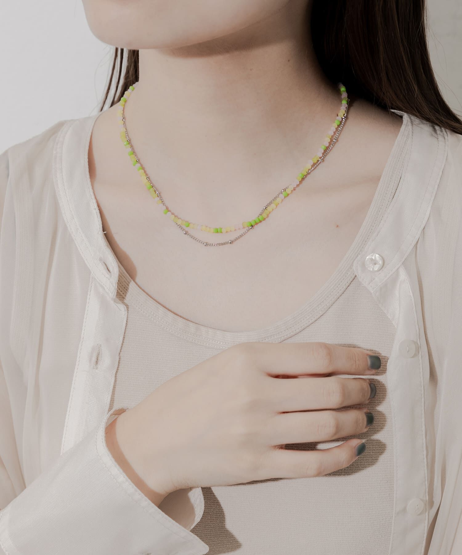 SMELLY「カラービーズ2セットネックレス」|ネックレス|