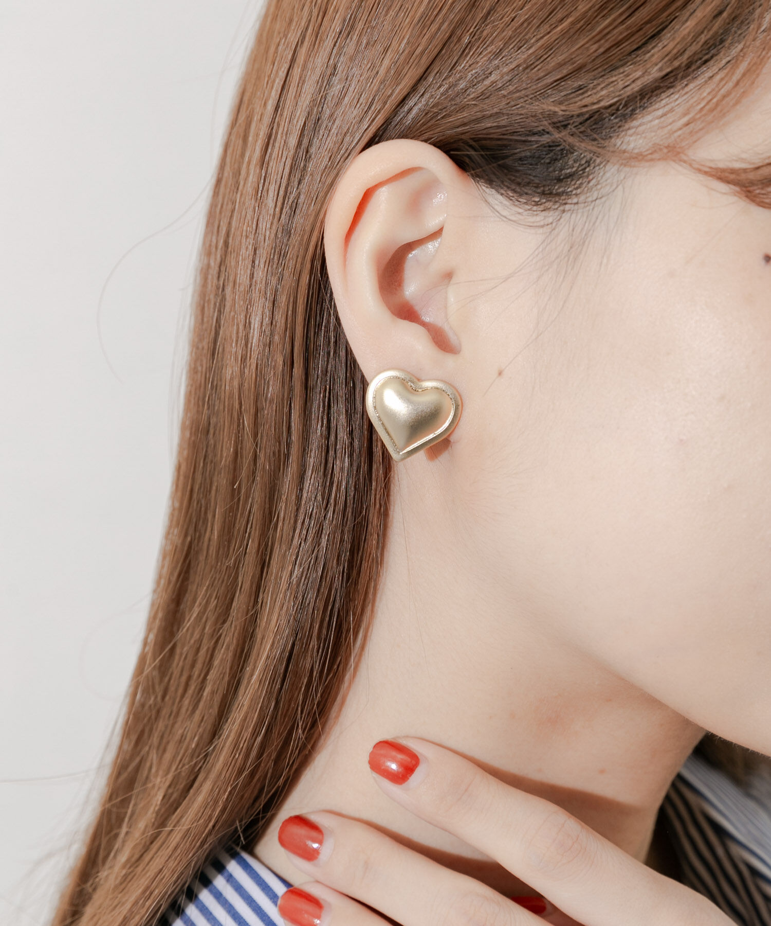 SMELLY「マットハートイヤリング」|イヤリング|
