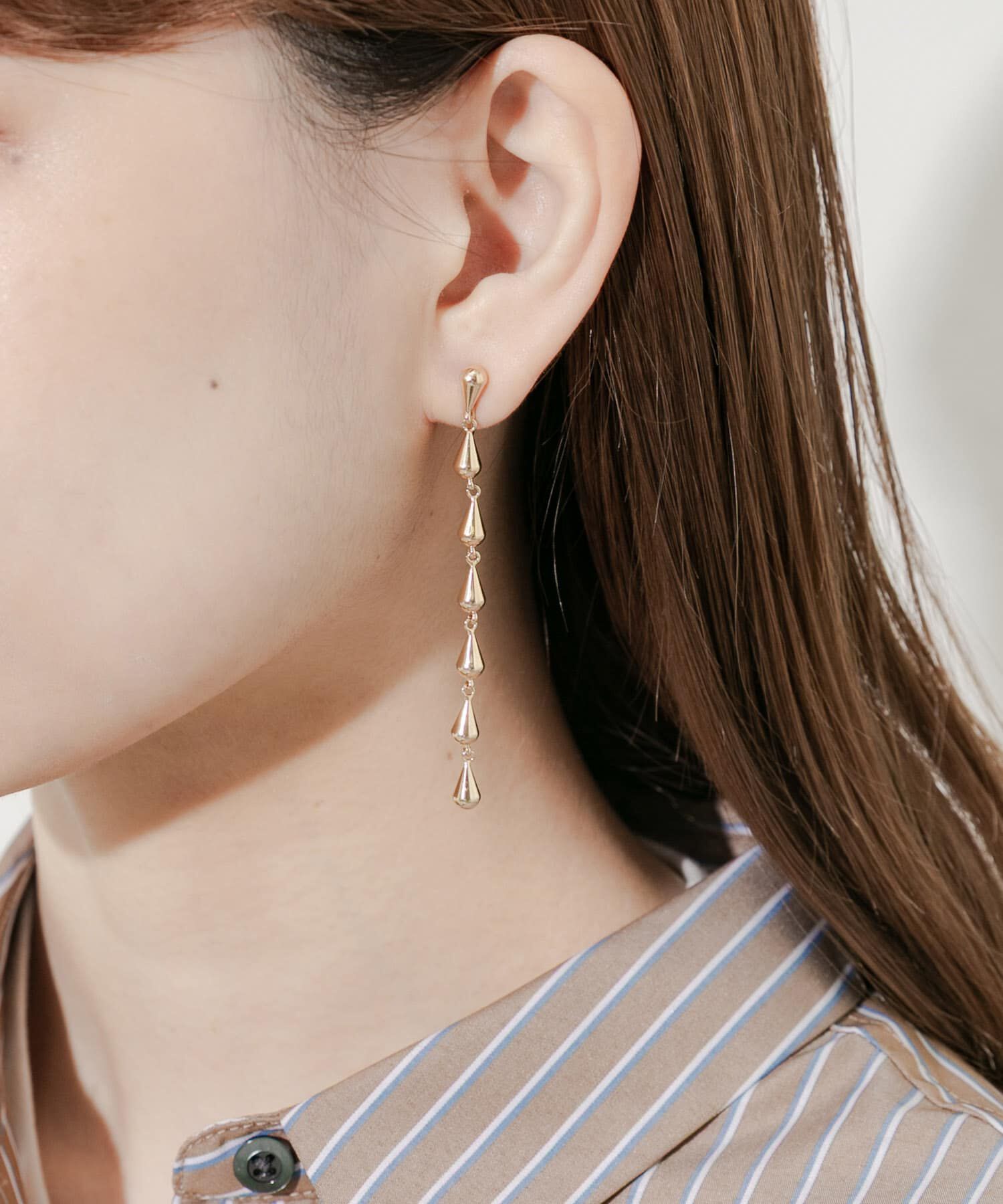 SMELLY「ティアドロップチェーンイヤリング」|イヤリング|