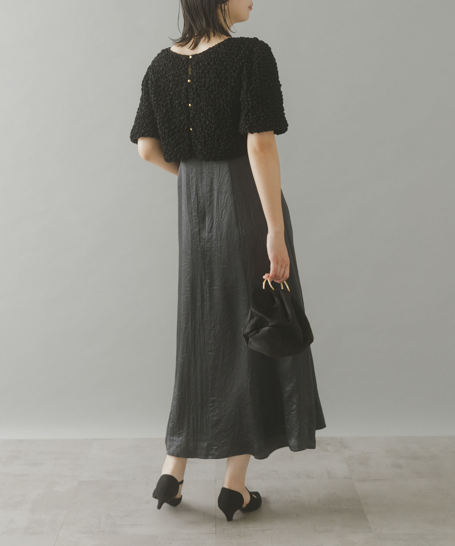 URBAN RESEARCH ROSSO「kaene　シャーリングシフォンブラウスセットドレス」|ワンピース|