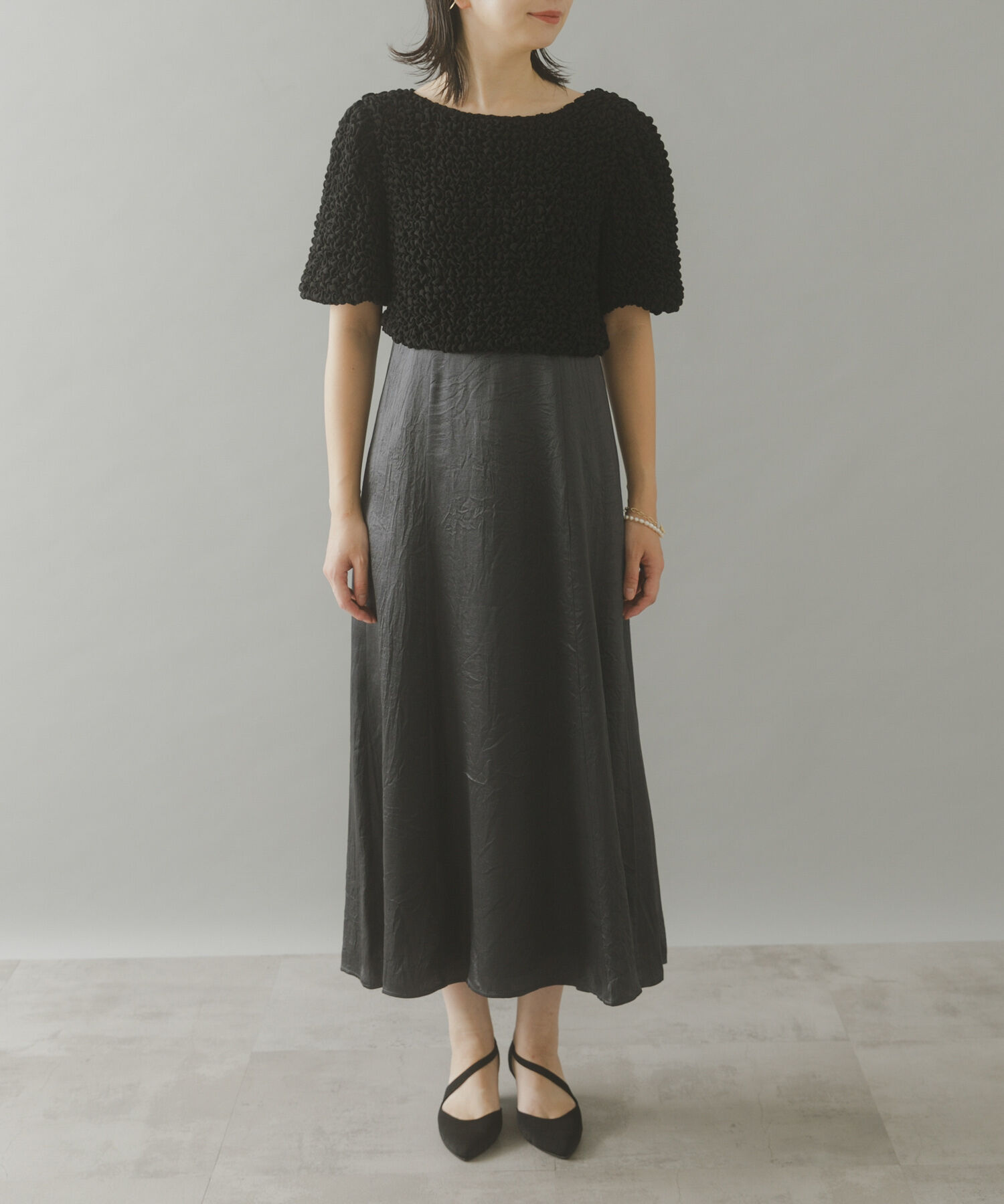 URBAN RESEARCH ROSSO「kaene　シャーリングシフォンブラウスセットドレス」|ワンピース|