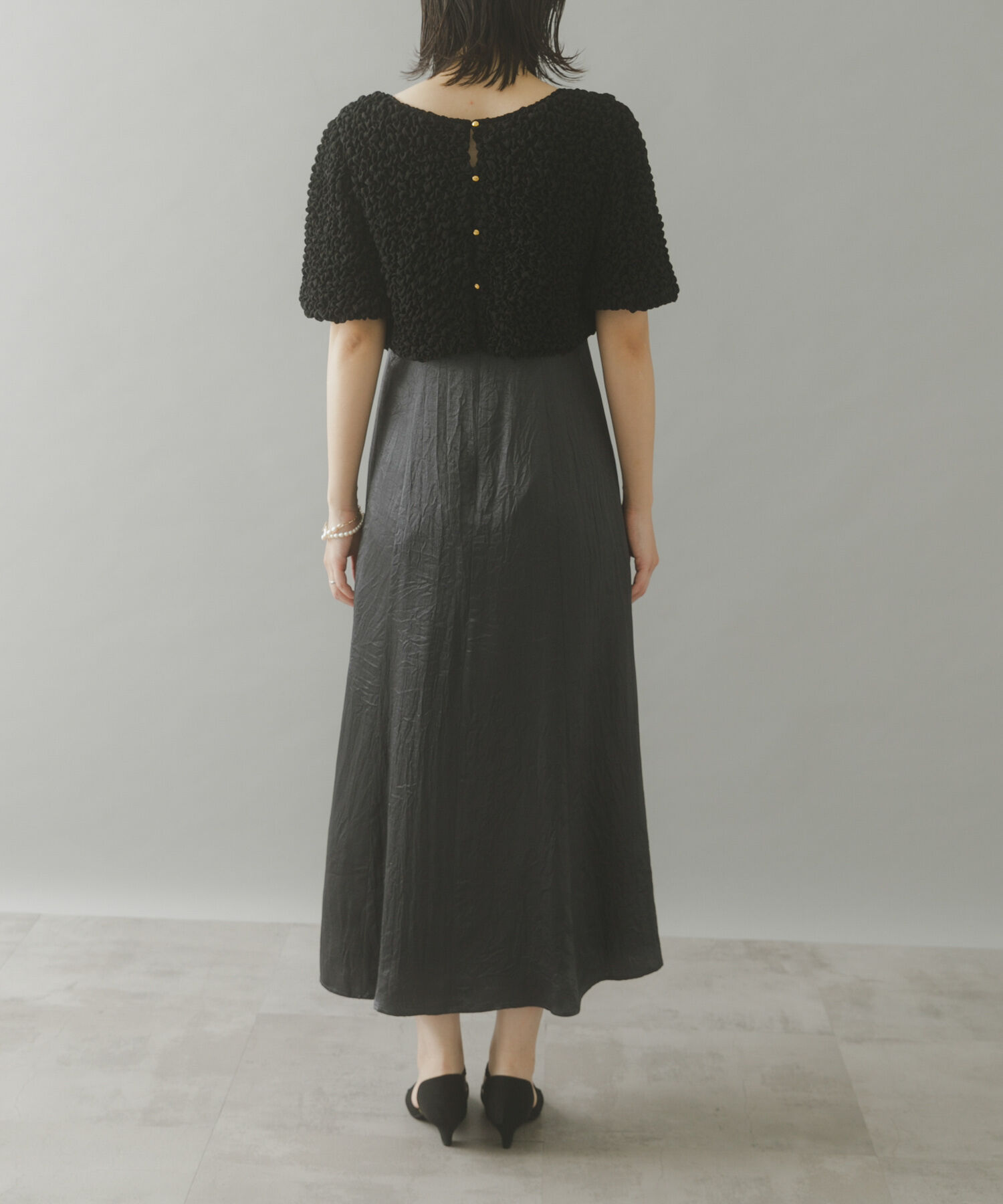 URBAN RESEARCH ROSSO「kaene　シャーリングシフォンブラウスセットドレス」|ワンピース|