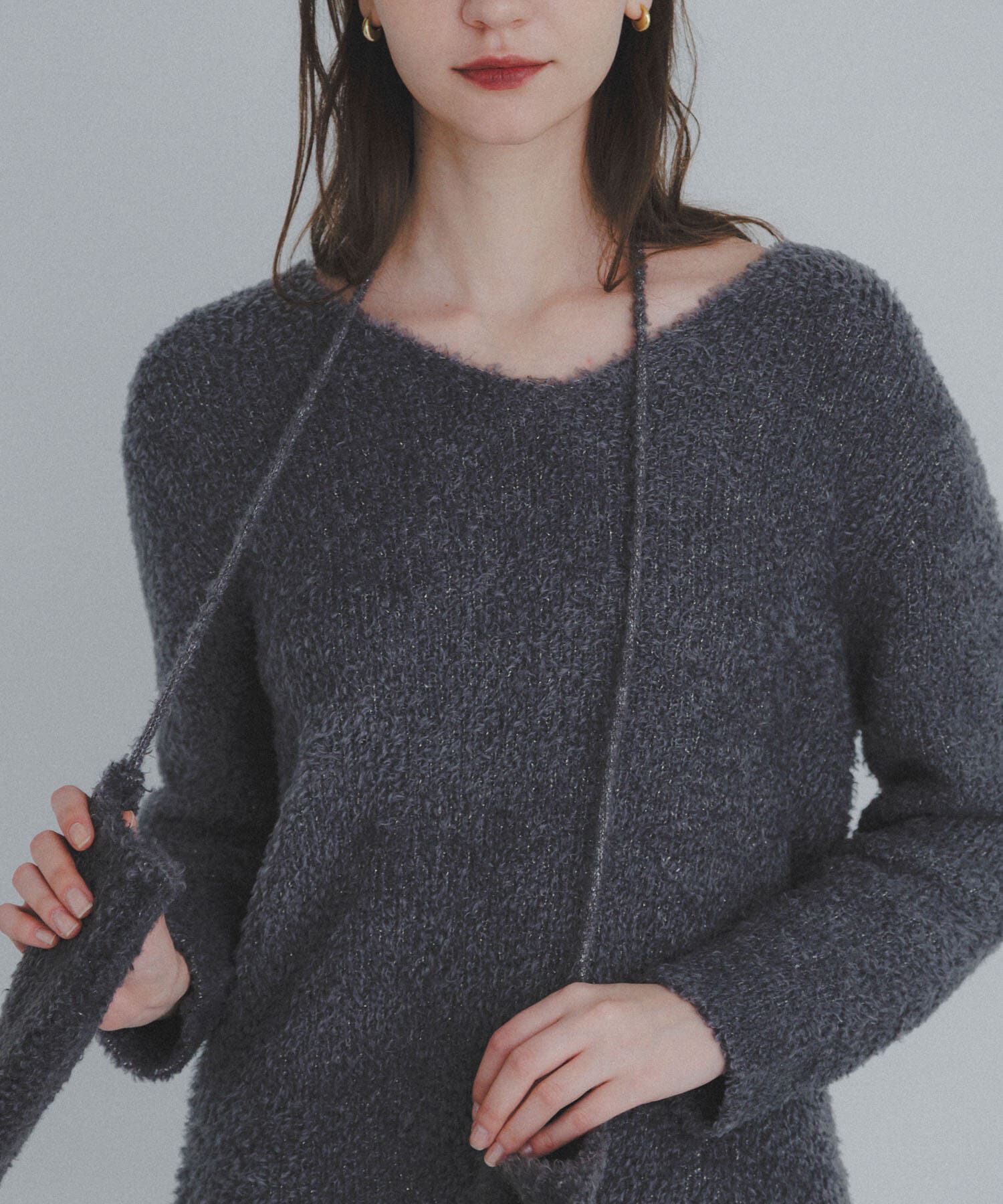 Sonny Label 「ラメフェザーVネックニットプルオーバー」|ニット・セーター|