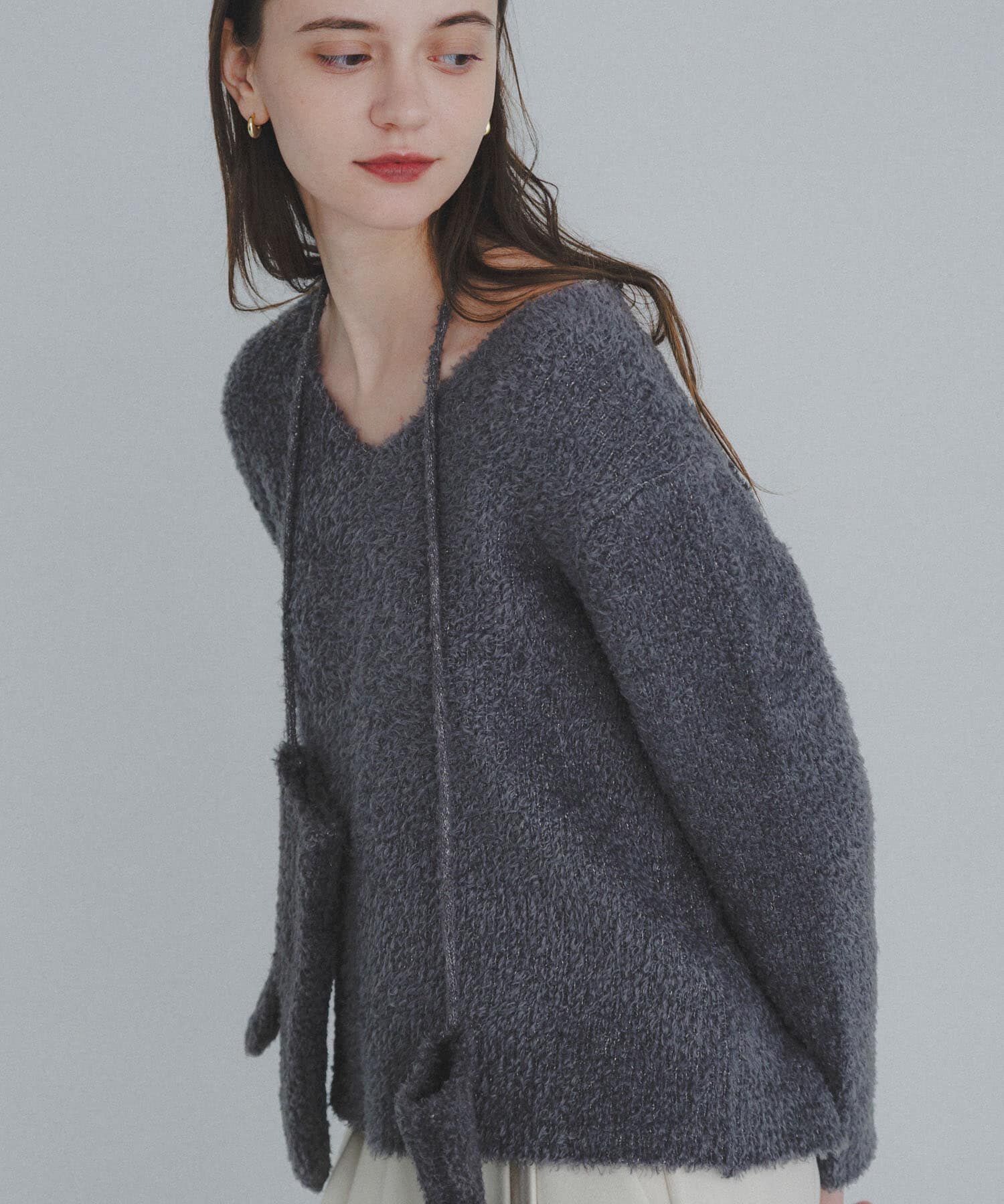 Sonny Label 「ラメフェザーVネックニットプルオーバー」|ニット・セーター|