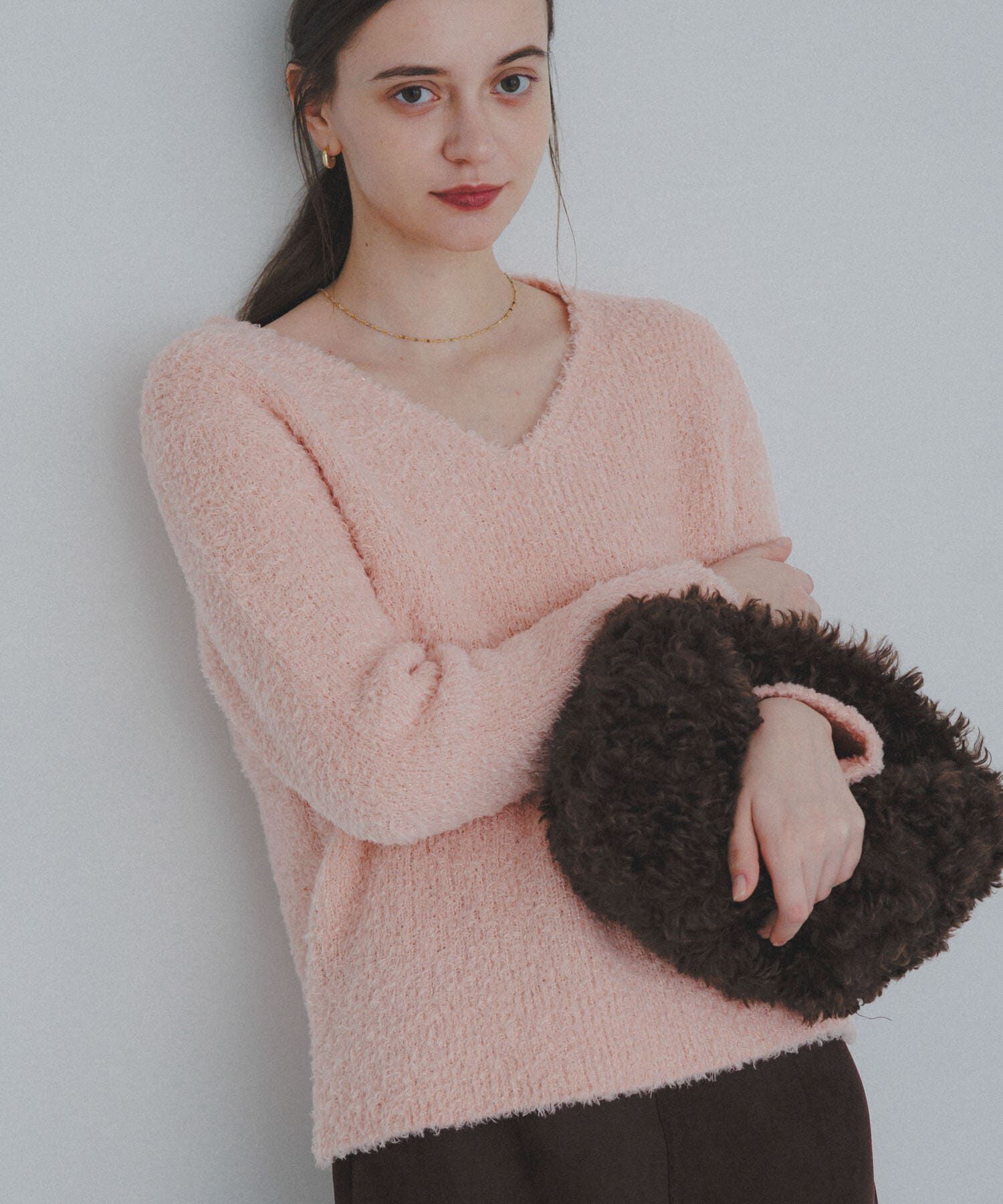 Sonny Label 「ラメフェザーVネックニットプルオーバー」|ニット・セーター|