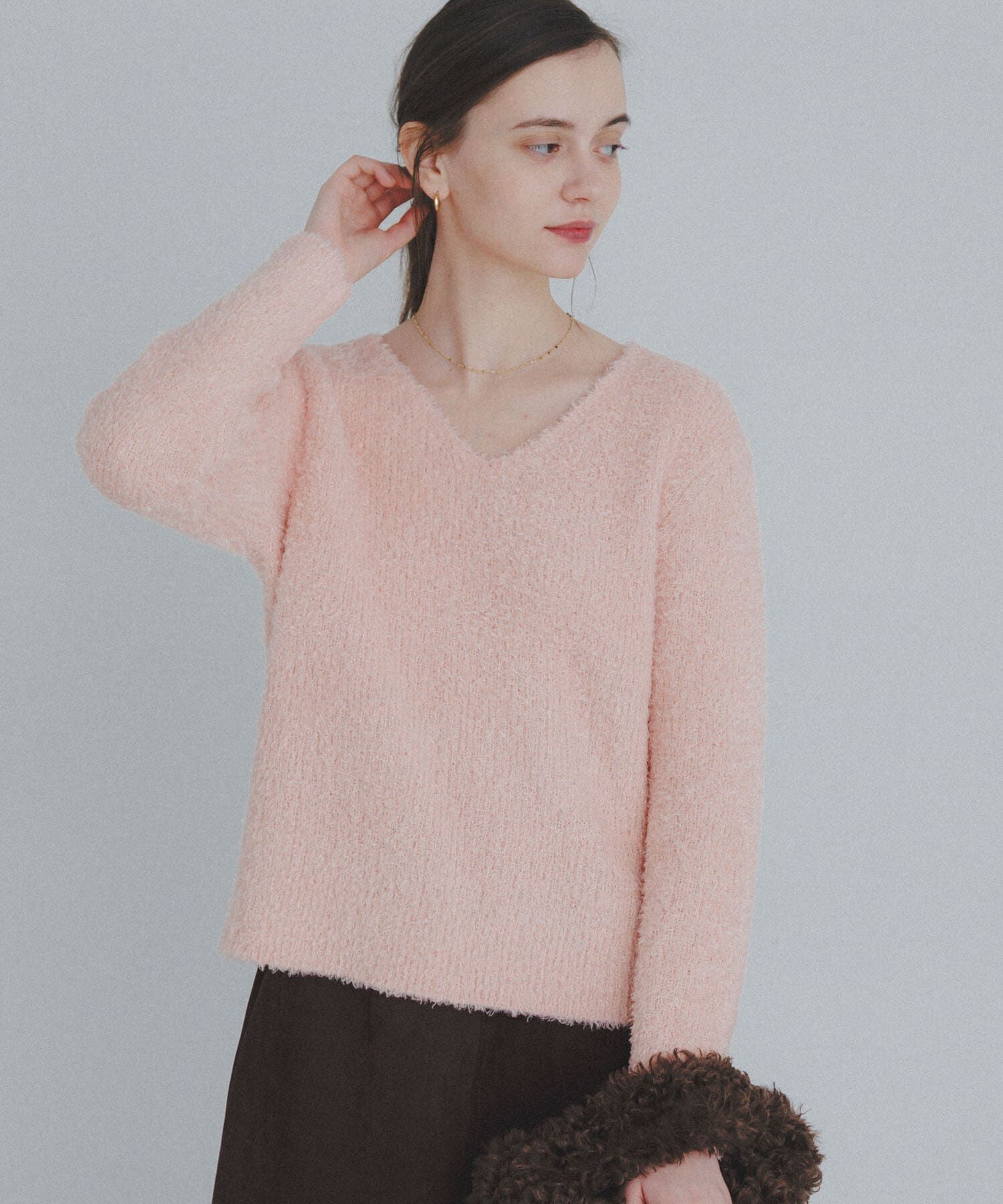 Sonny Label 「ラメフェザーVネックニットプルオーバー」|ニット・セーター|