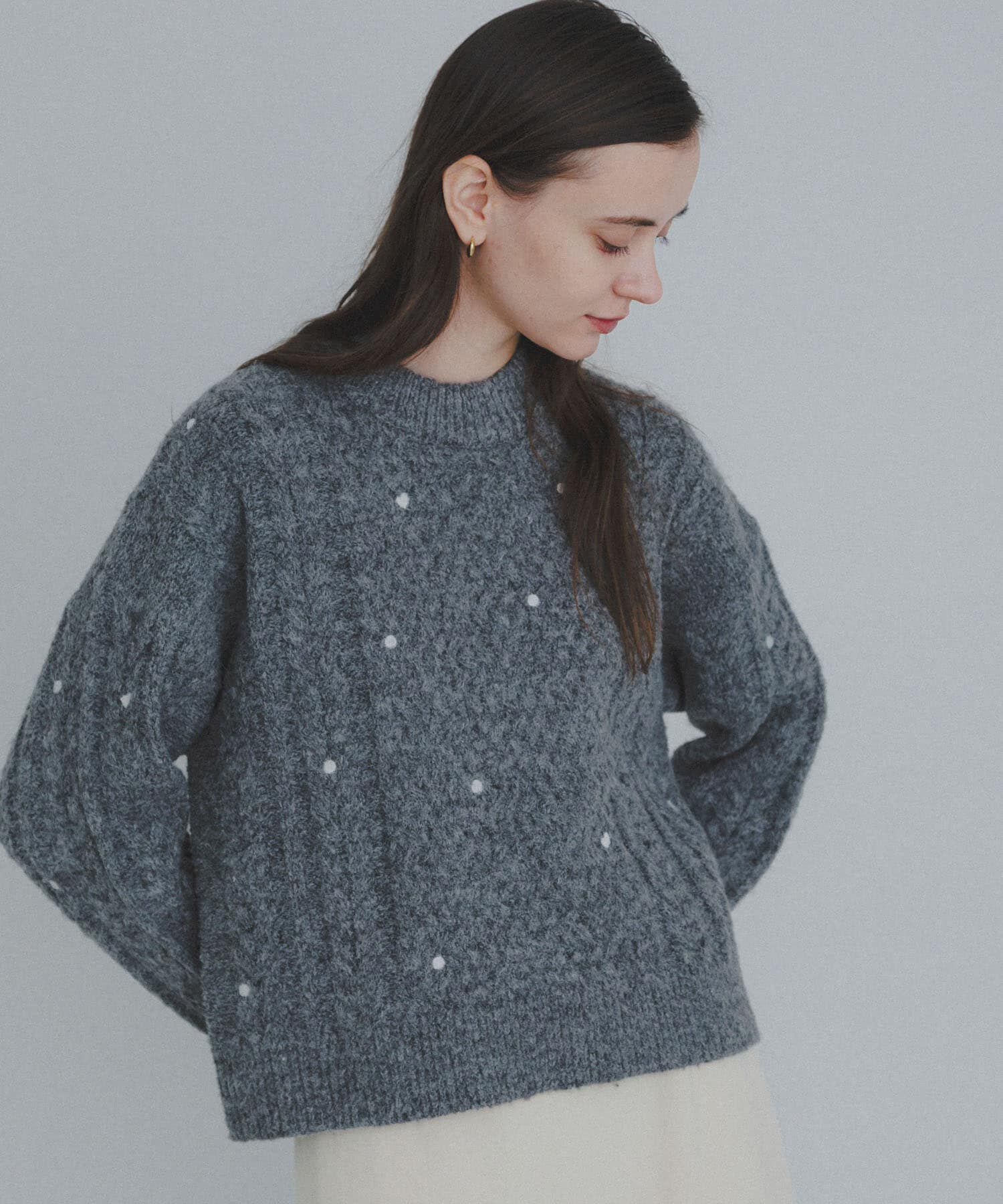 Sonny Label 「刺繍ケーブルニット」|ニット・セーター|