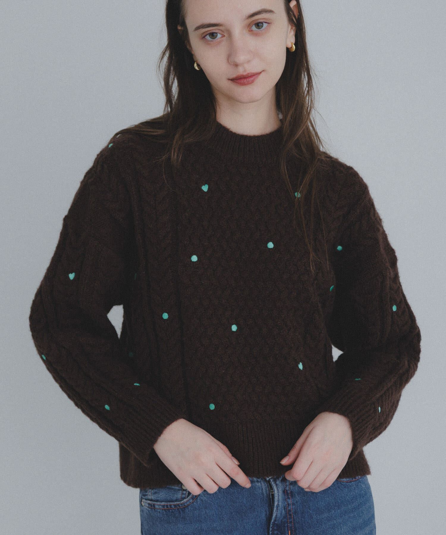 Sonny Label 「刺繍ケーブルニット」|ニット・セーター|