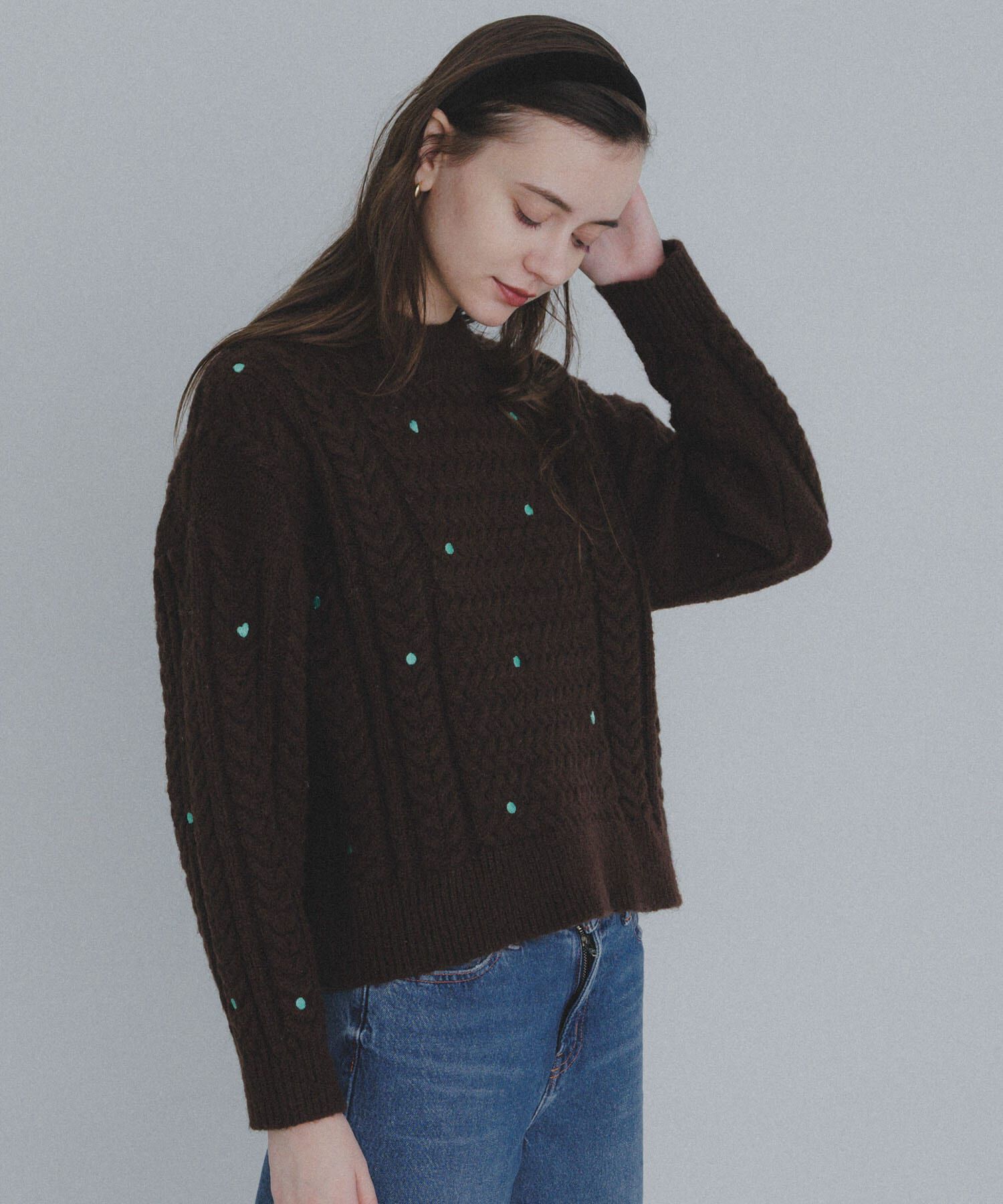 Sonny Label 「刺繍ケーブルニット」|ニット・セーター|