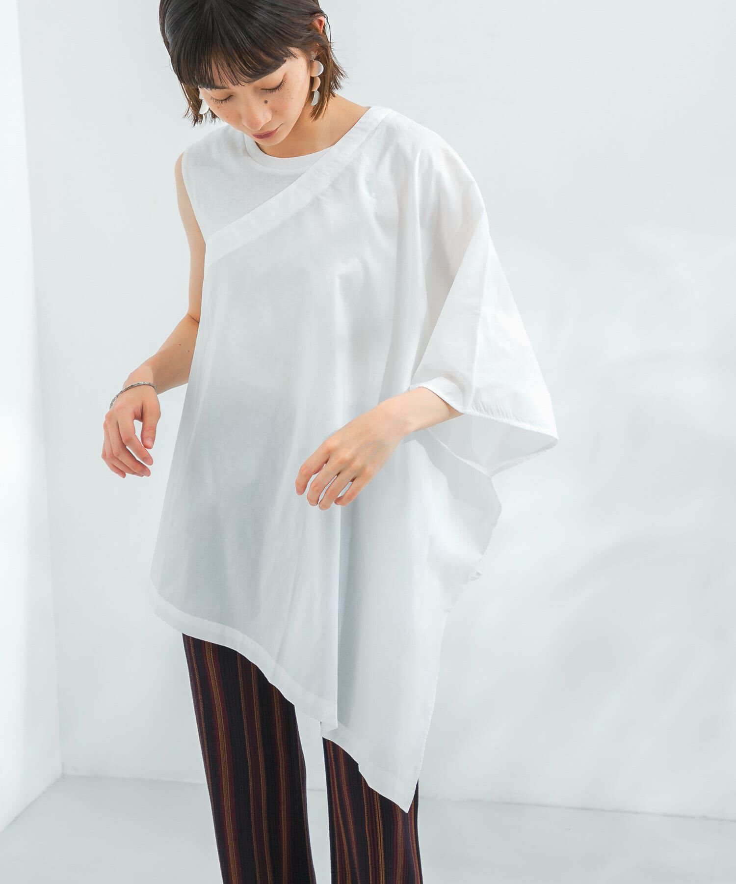  「マントドッキングアシメブラウス」|シャツ・ブラウス|