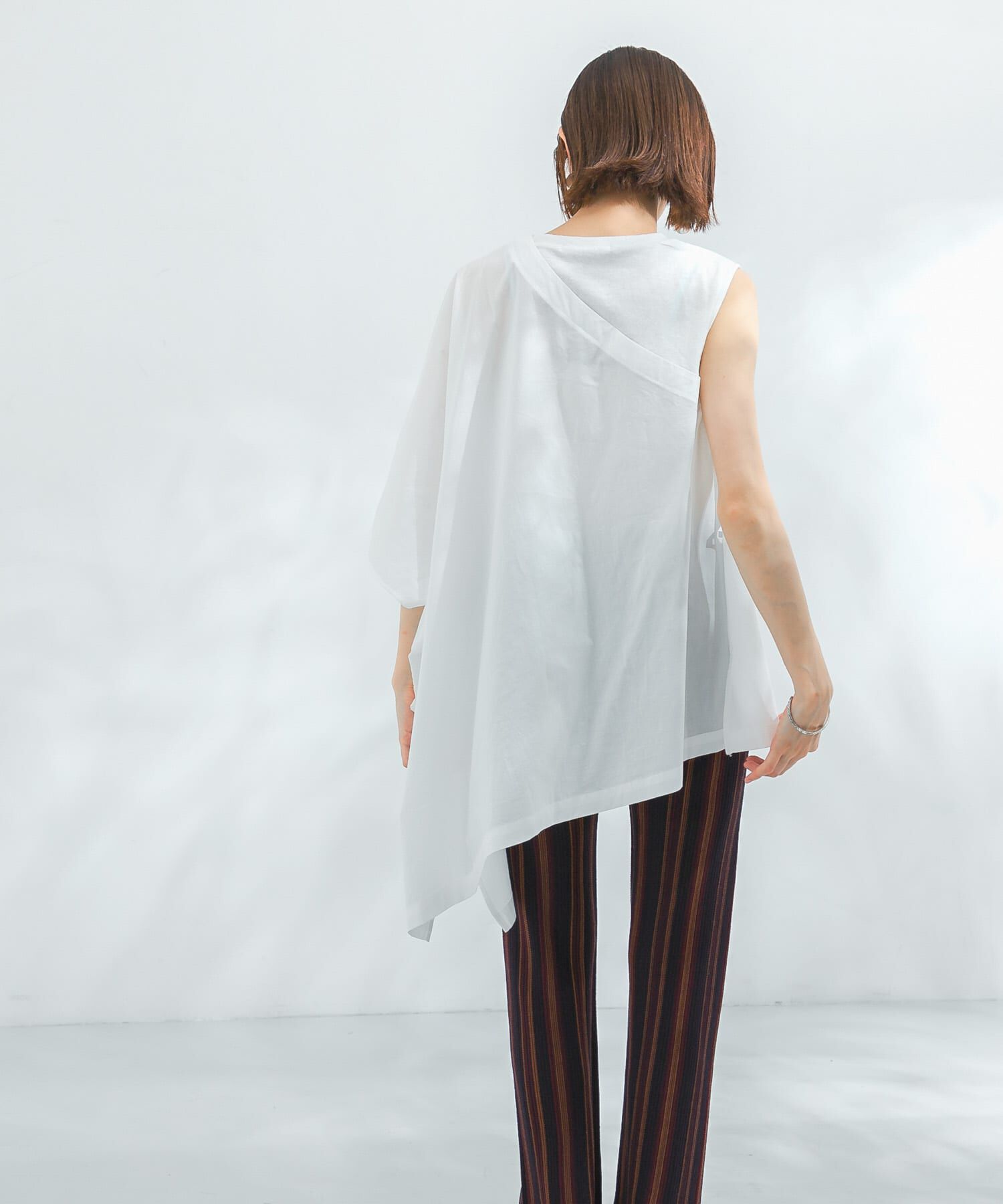  「マントドッキングアシメブラウス」|シャツ・ブラウス|