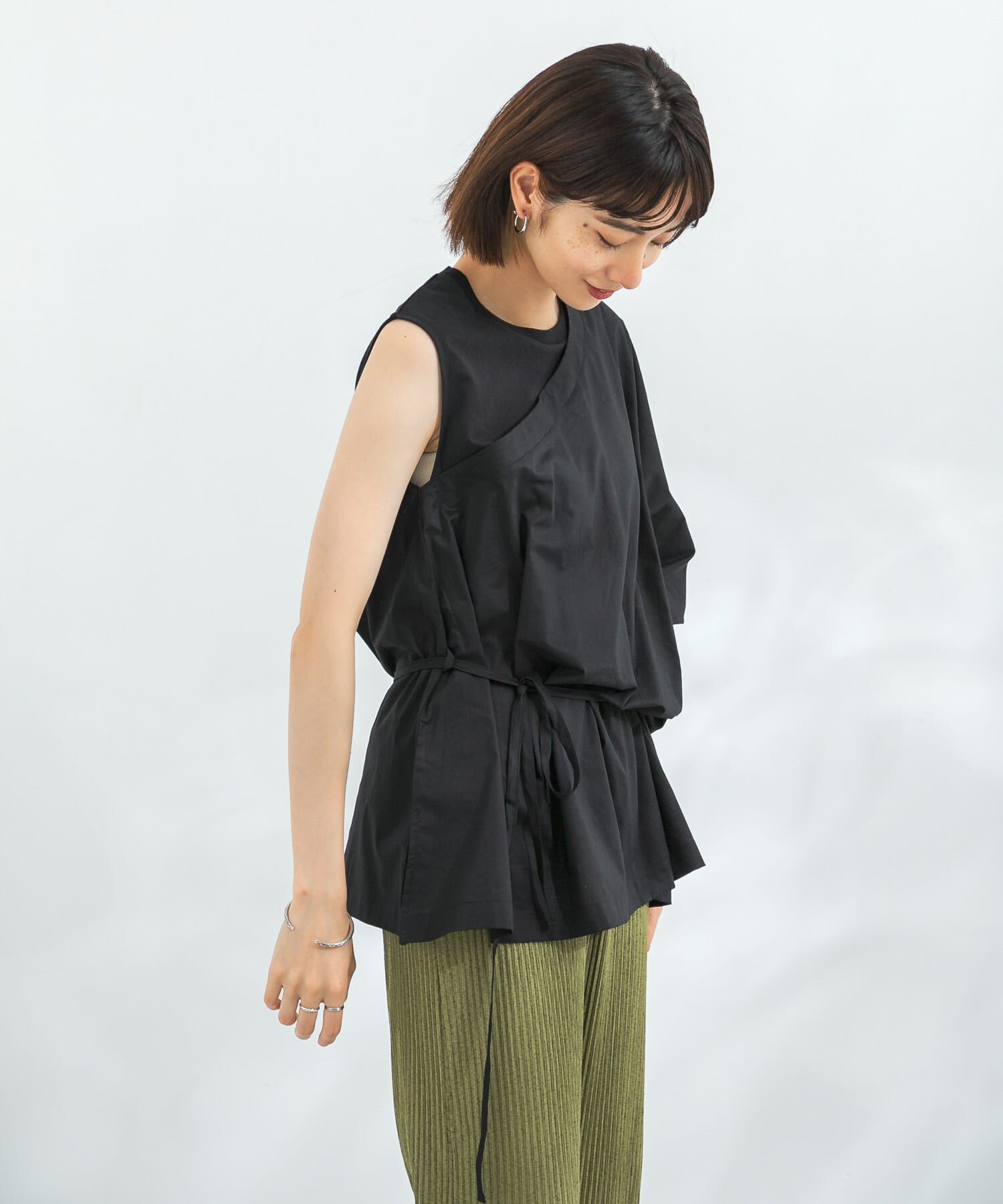 「マントドッキングアシメブラウス」|シャツ・ブラウス|