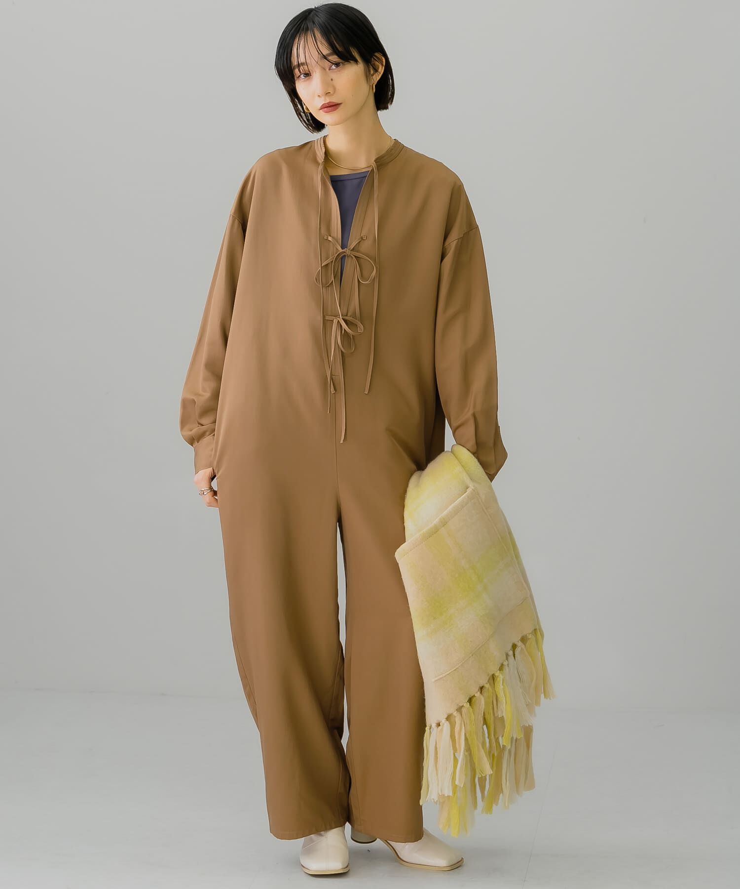  「フロントタイジャンプスーツ」|スカート|