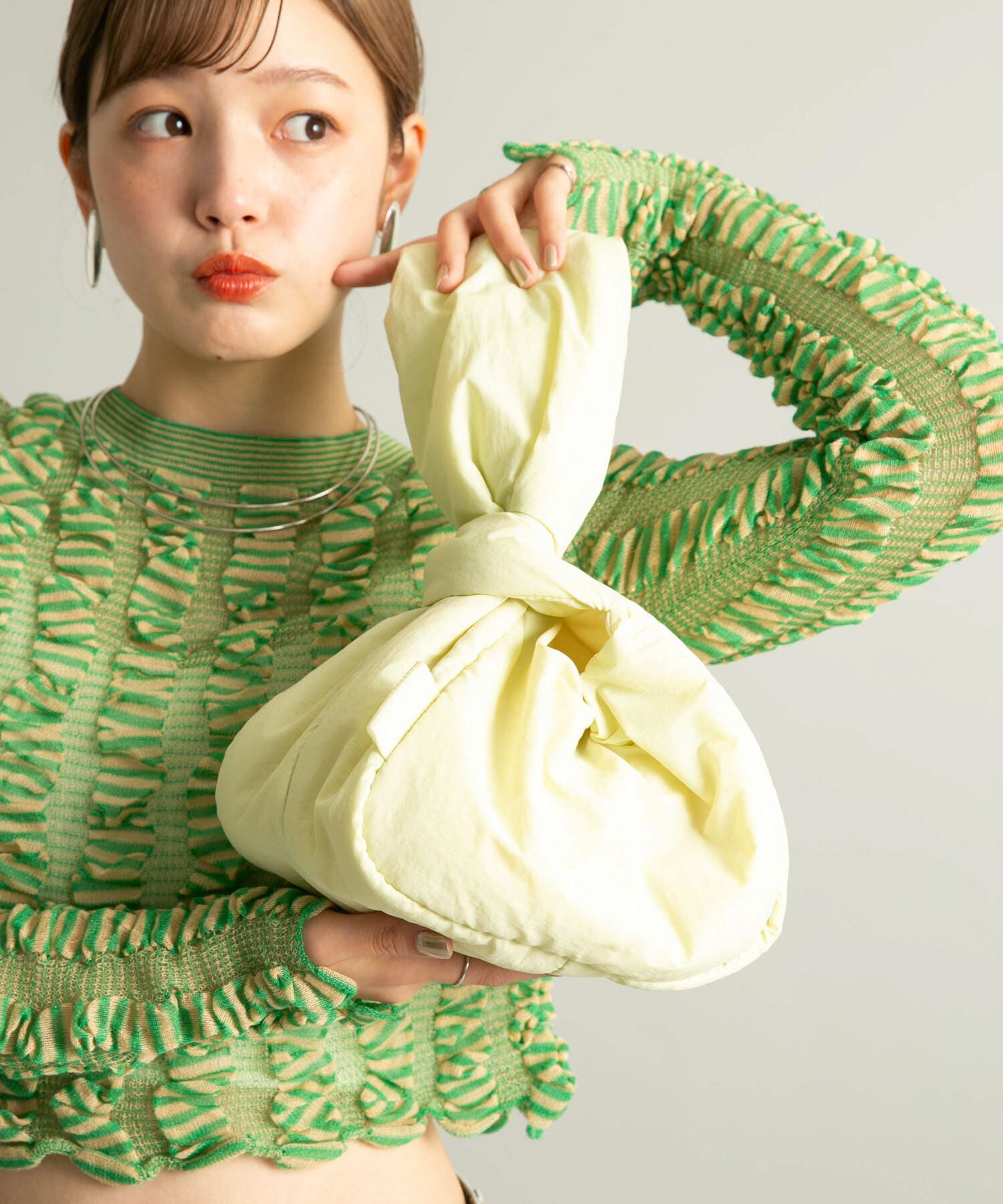  「ワンハンドルパファーナイロンBAG」|ハンドバッグ|